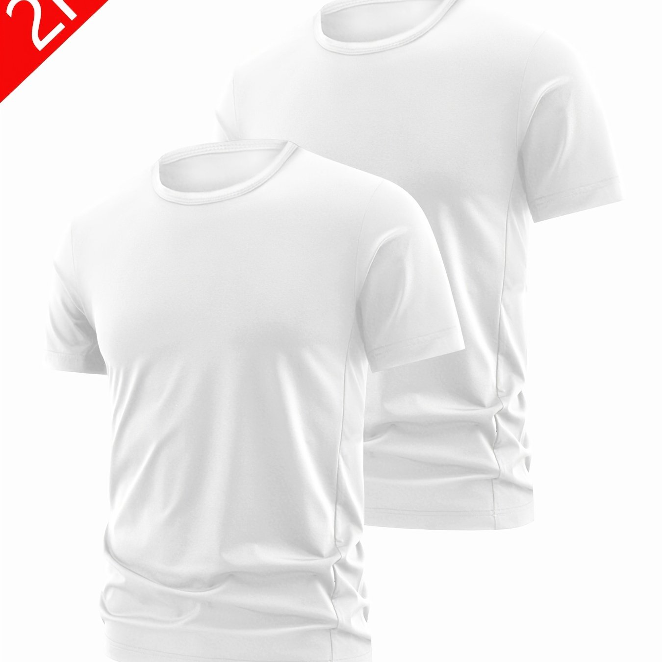 TEMU 2pcs, [sizes 0xl-8xl], Plus Size Short-sleeved T-shirts, Neck Short-sleeved Shirts, Breathable, Moisture-wicking, Suitable For Casual, Sports,