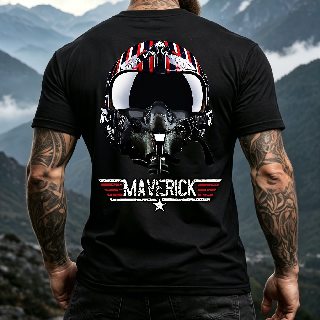 Helmet Men's T-shirt - Theme Call Sign Casual Breathable Round-neck T-shirt For Outdoor And Casual Wear Outdoor Leisure Breathable Unisex