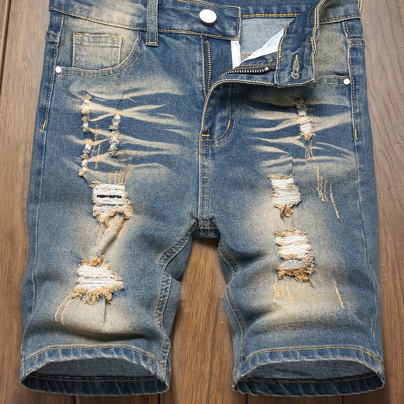 Medium-large Kids' Heavy Craft Full-wash Stretch Denim Capris