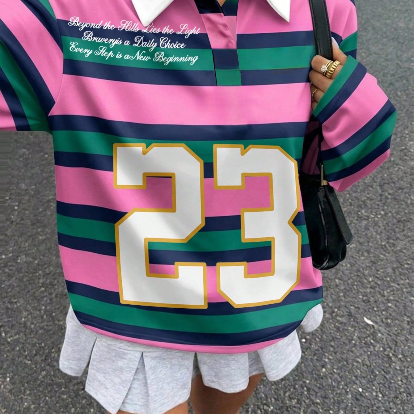 TEMU Fashion Women's Clothing: New Stylish And Versatile Long-sleeve Shirt With Colorful Stripes And Turn- Collar. Suitable For "old Money" Style,
