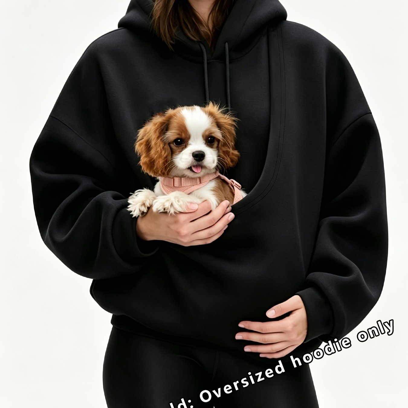 TEMU Plus Size, Plus Size Women Hoodie, Sweatshirt Fabric Hooded Sweatshirt With Drawstring, Loose Long Sleeve Oversized Hoodie With Extra Big Large