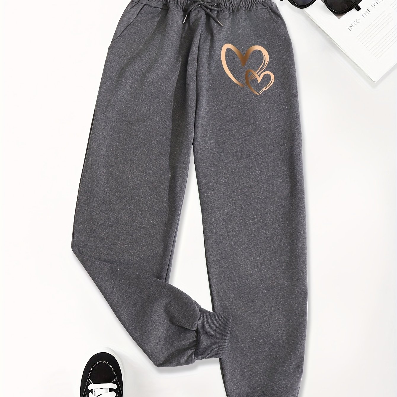 TEMU Valentine's Day 2026 New Summer Fashionable An Graphic Print Pants, Elastic Waist Casual Pants, Women's Clothing