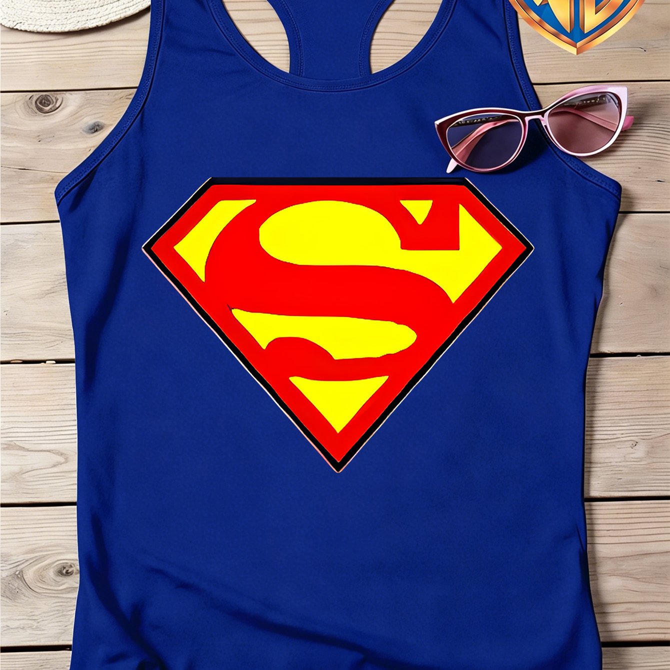 TEMU Wb Warner Authorizes Classic Logo Print Design Of "superman" Fashion Vest For Women's 2026 , Summer , Women's Summer Vest, Multiple Color