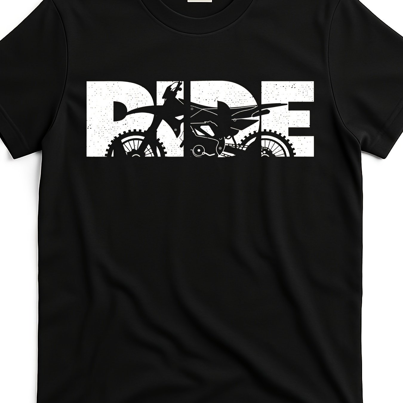 TEMU Men's And Women's Vintage Dirt Bike Motocross T-shirt Retro Dirt Graphic Short Sleeve Crew Neck Casual Tee Comfy Polyester Shirt Suitable For