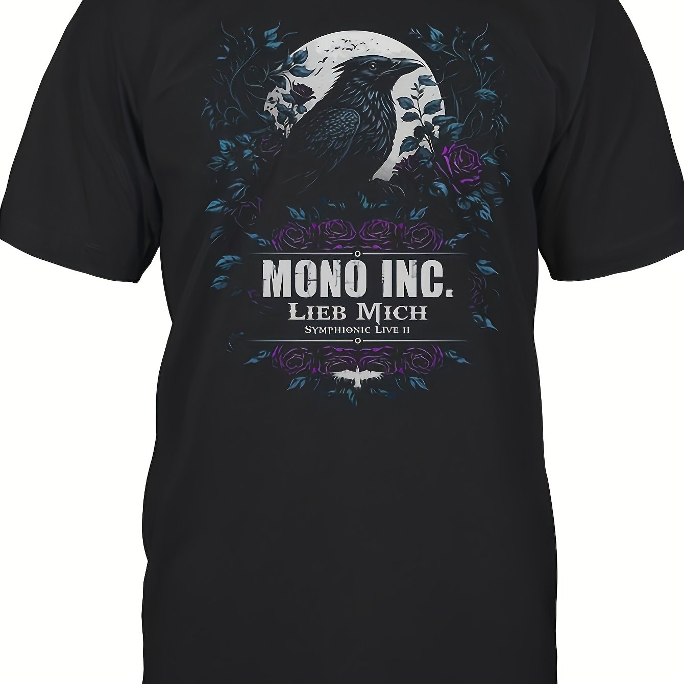 Mono Inc Tour 2025 Graphic Tshirt Mens Womens Anime Kawaii Cropped Tee With Skull Design Purple Lettering Casual Round Neck Short Sleeve Shirt For Couples Fu