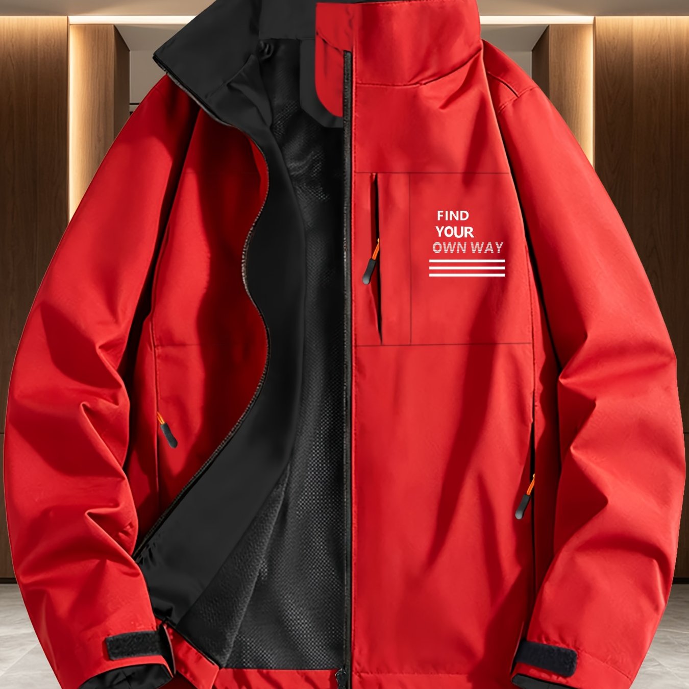 TEMU Find Inspirational -block Inner Collar Windproof Jacket Unisex Spring Autumn Multi-pocket Outdoor Shell Jacket