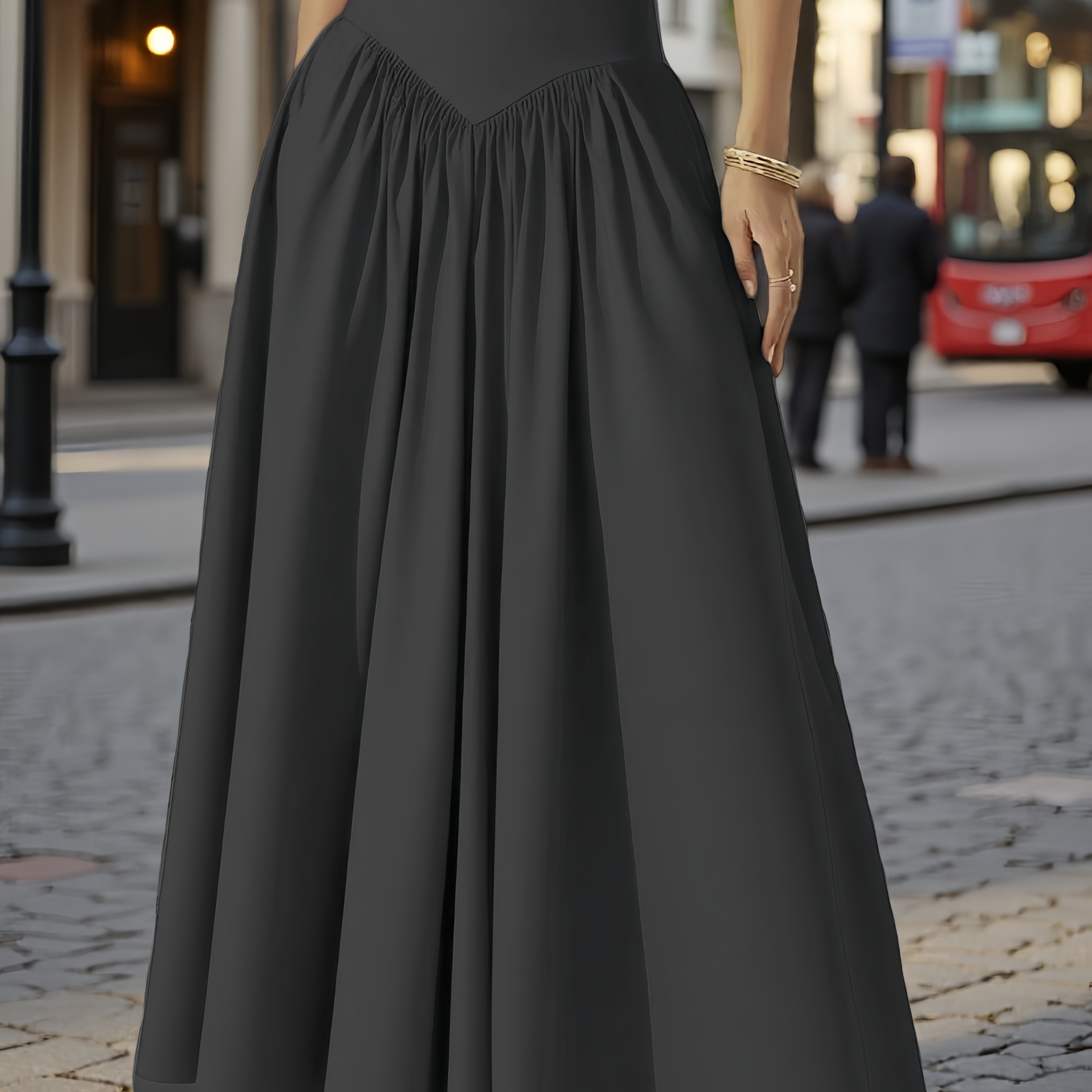 E-shop Sommerliche Uni-Farben A-Linien Flared Casual Midi-Rock mit Reißverschluss, Eleganter Vielseitiger Damenrock