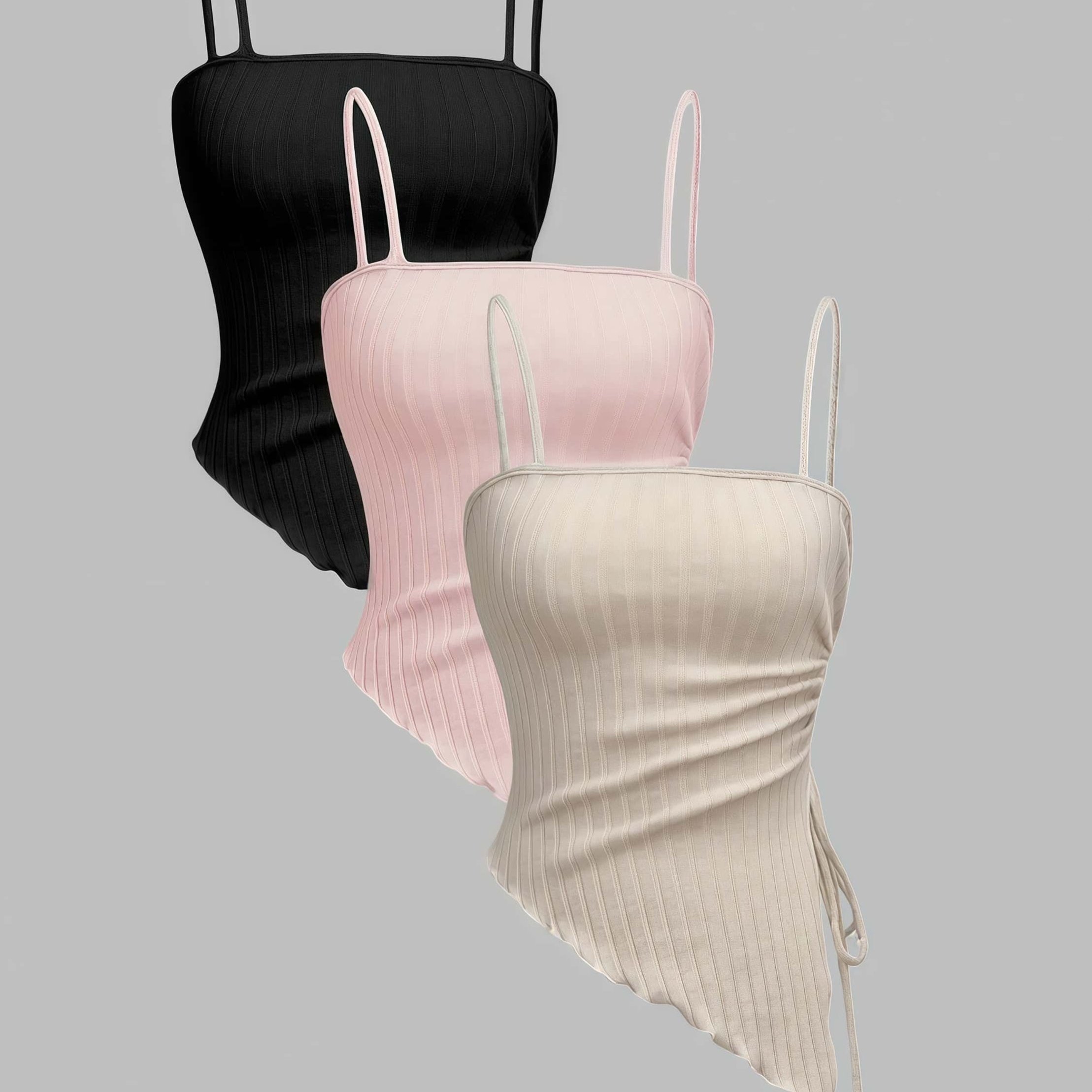 New Women's Fashion Trendy Versatile Camisole 3pcs Set