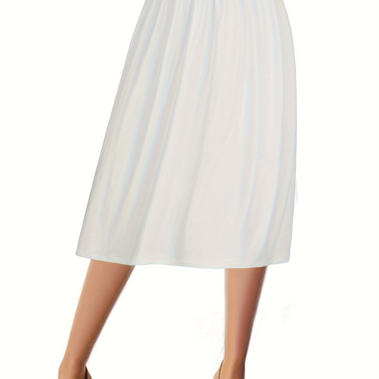 Solid Stretch Half Slips Skirt, Elegant Elastic Waist Petticoat, Women's Underwear & Shapewear