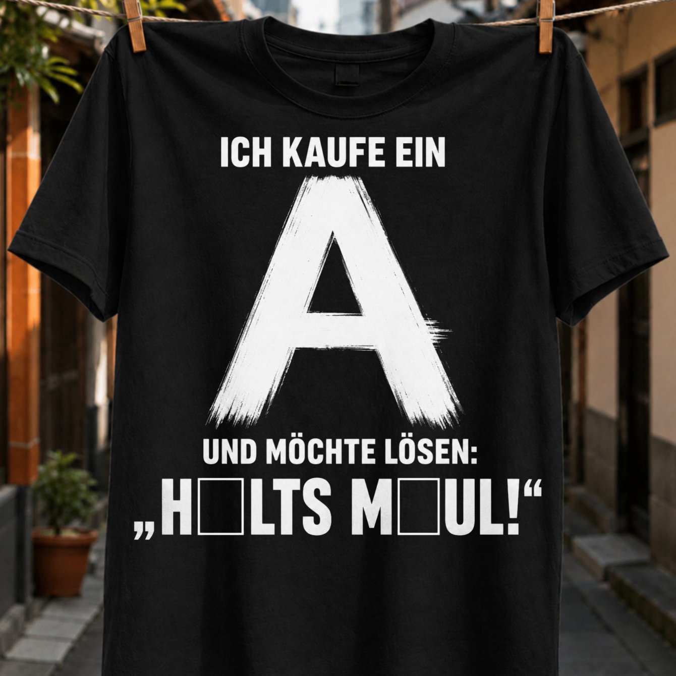 Buy An A And Solve Joke Large Letter A With German Puzzle Minimal High-contrast Graphic Unisex All T-shirt