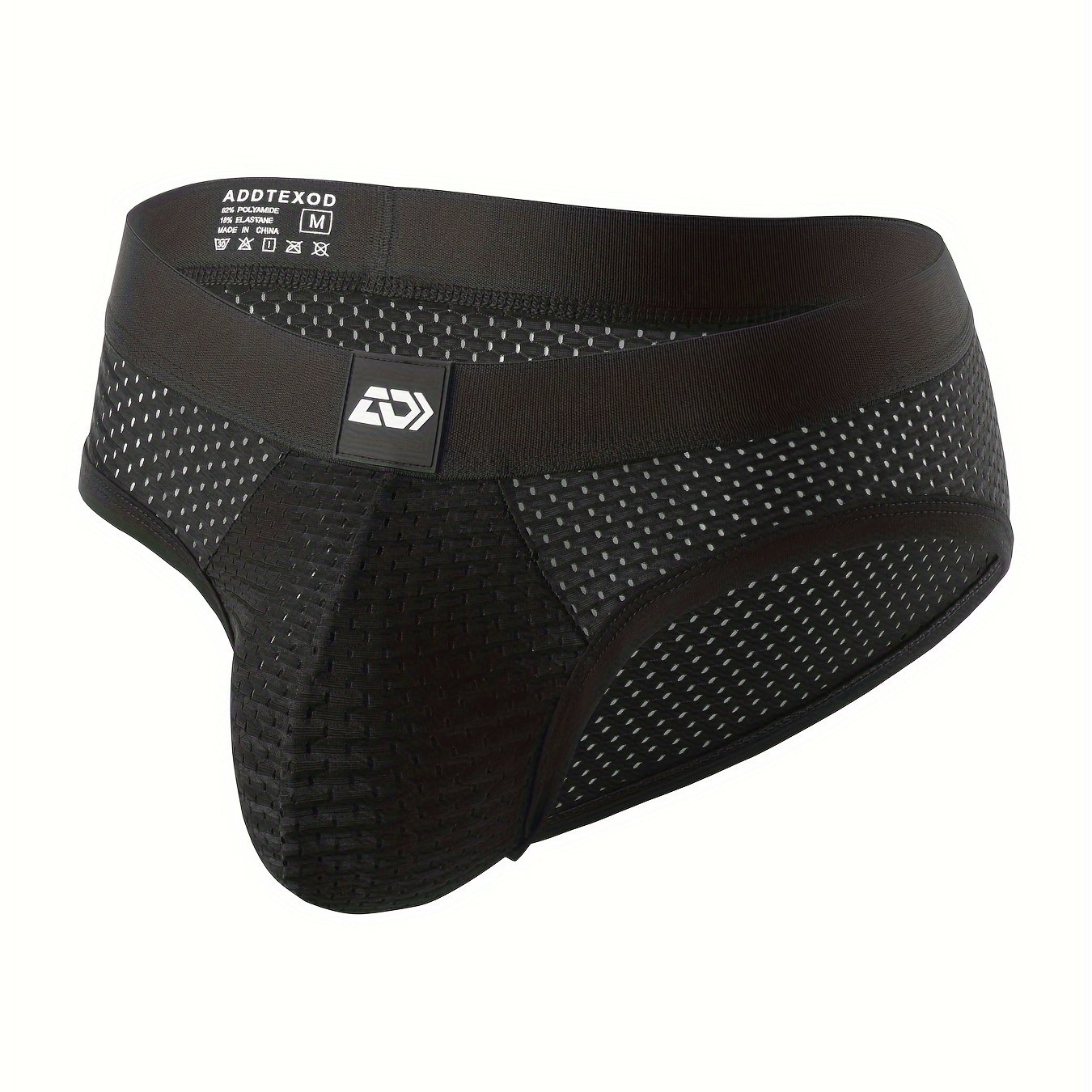 Image of Addtexod Men's Breathable Mesh Triangle Underwear - Fit, Semi-transparent Hollow-out Design, Solid Color Casual Briefs, Machine Washable, Lightweight Undergarments, Sleek Briefs, , Comfortable Briefs