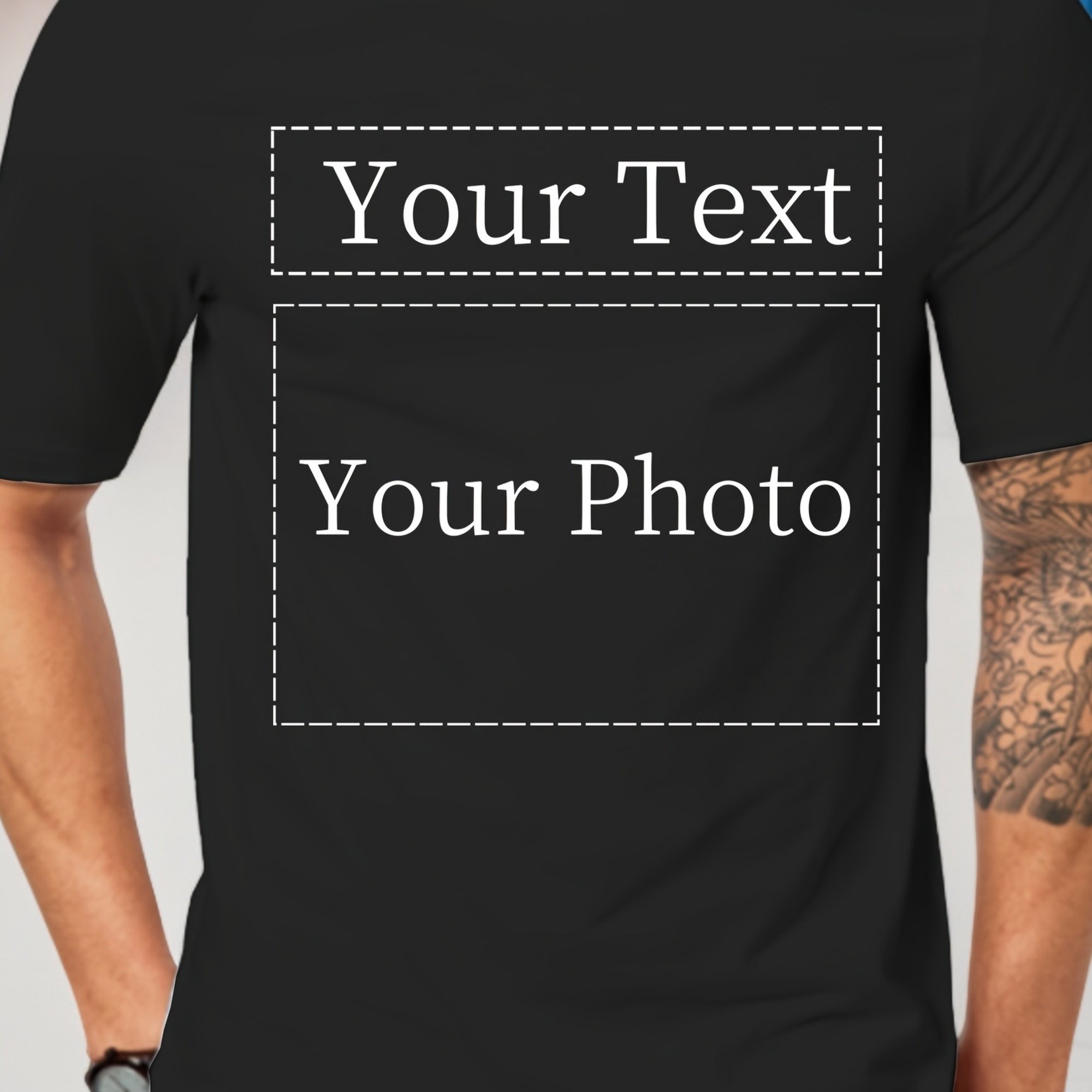 TEMU Custom T-shirts, Add Your Design Photos, Patterns, Logos, Perfect Gifts For Family, , And For Team Building