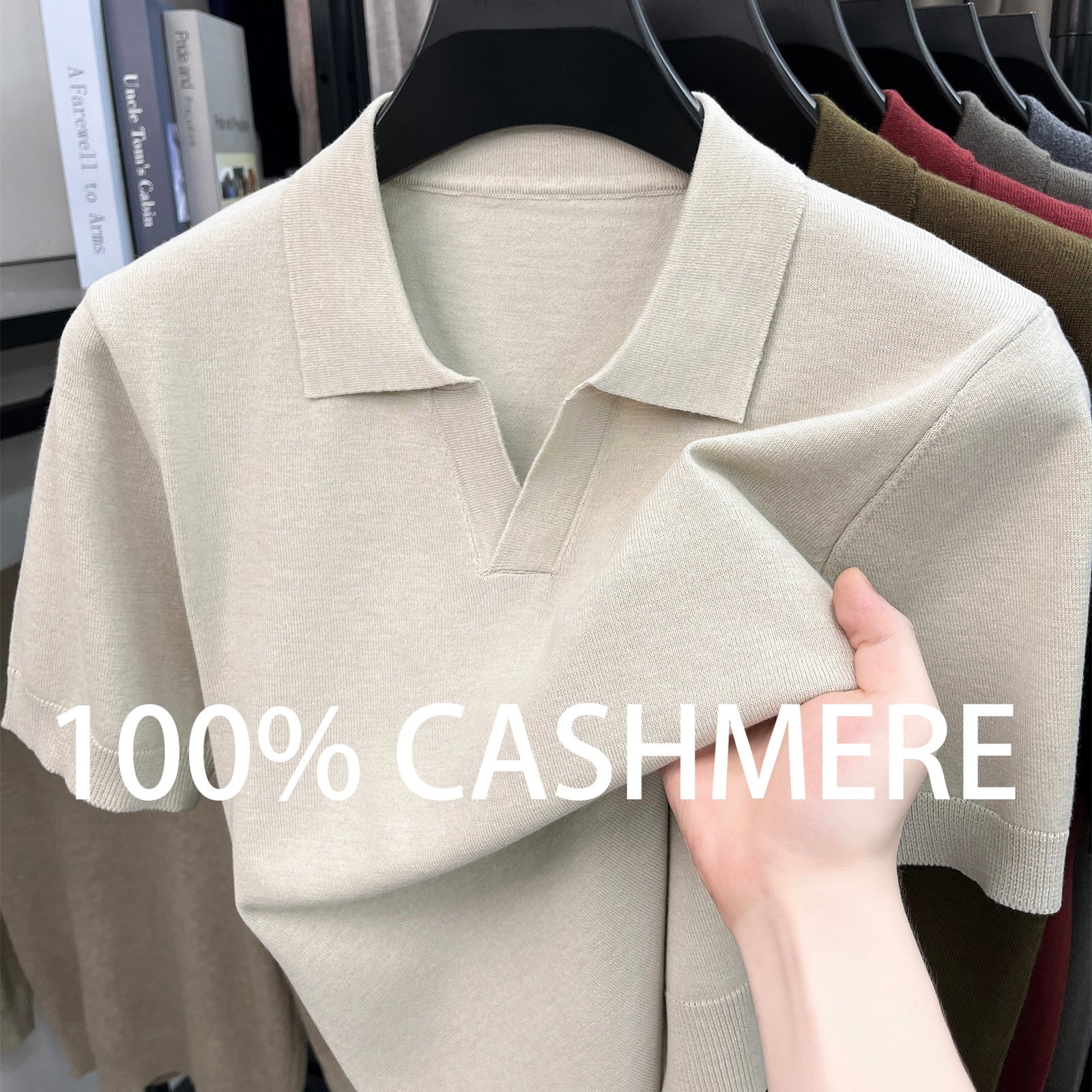 TEMU Zbzp Spring Summer Knit 3d Solid Color Lapel Sweater, Basic Knit Top For Men, Fashion Short-sleeve T-shirt Sweater, Made In Romania