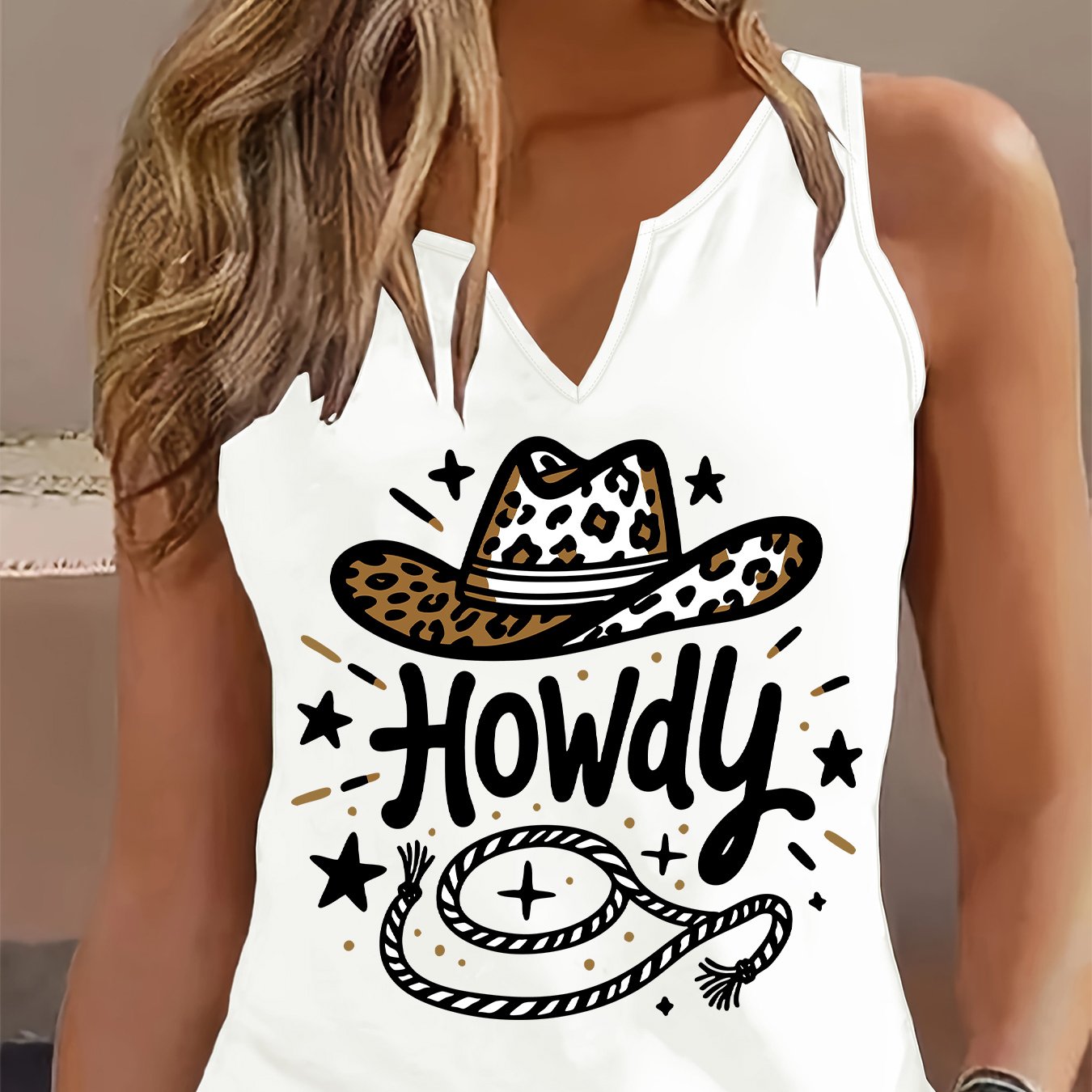 TEMU Graphic Print Tank Top, Sleeveless Casual Top For Summer & Spring, Women's Clothing