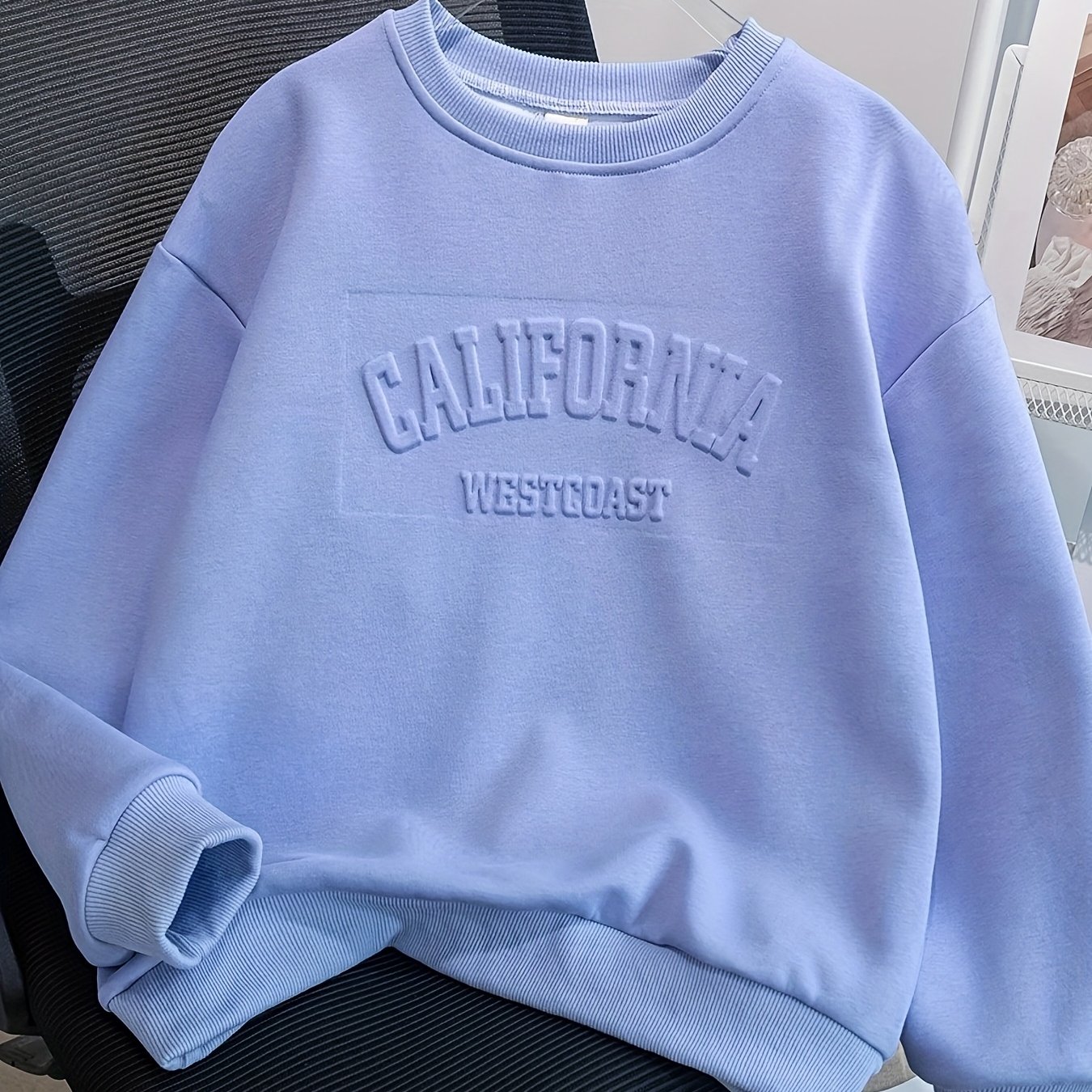 Girls' Fashion Sweatshirt, Spring/autumn Short Top With Embossed/depressed Print, Casual Loose Fit Sweatshirt For Girls