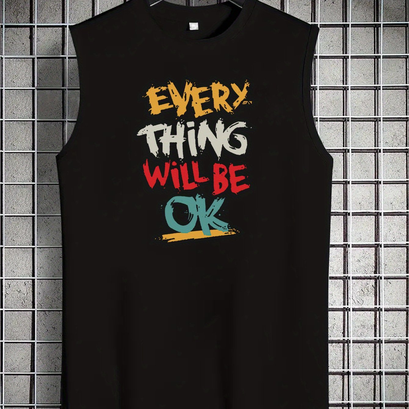 TEMU Spring And Summer Tank Tops Featuring Style, Print For Young Men, Perfect For Casual Wear With A Round Neck