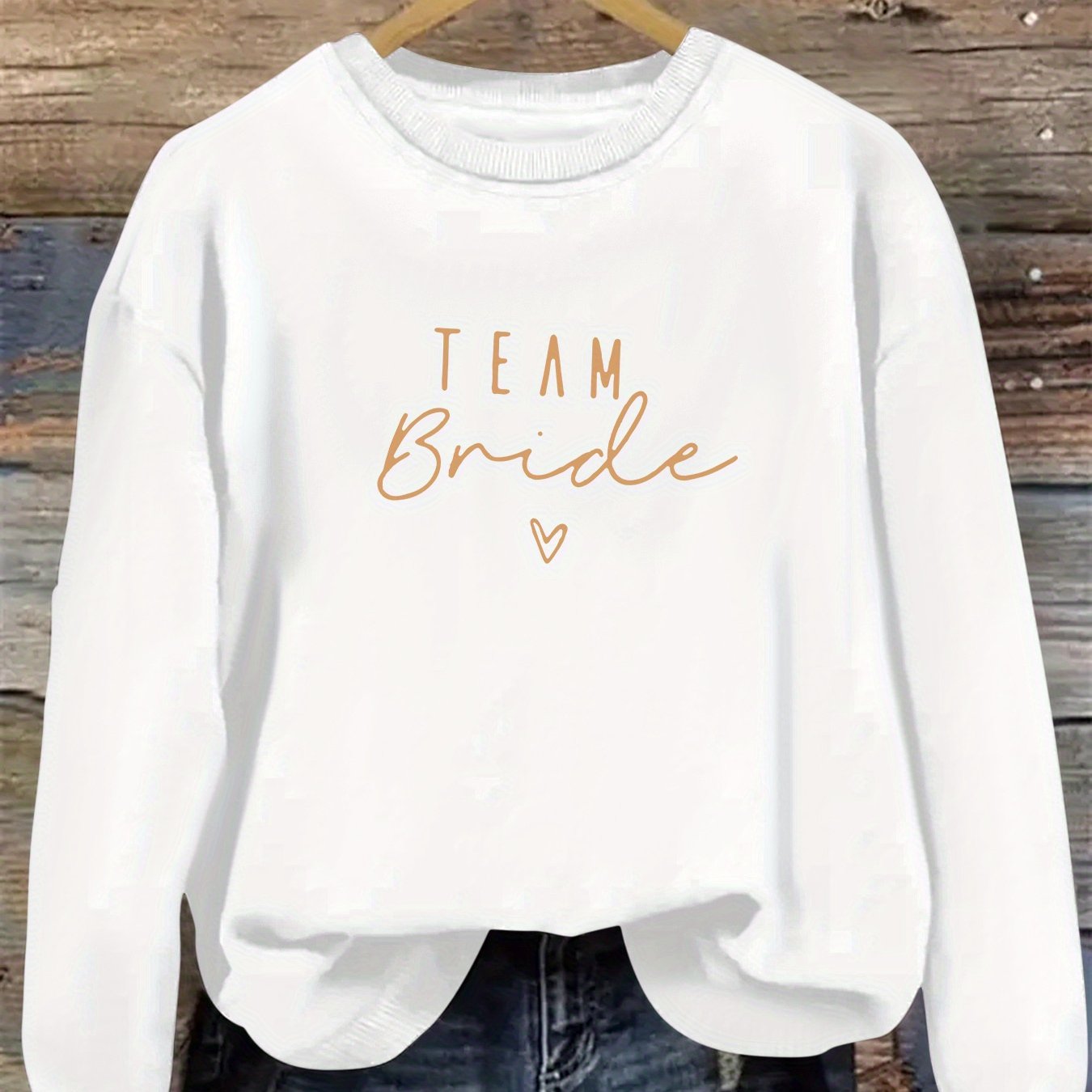 TEMU Ladies' Fashion, Casual, Letter, Pattern, Directional Printed Sportswear, Spring And Autumn Round Neck Sportswear, Women's Fashion Hoodie