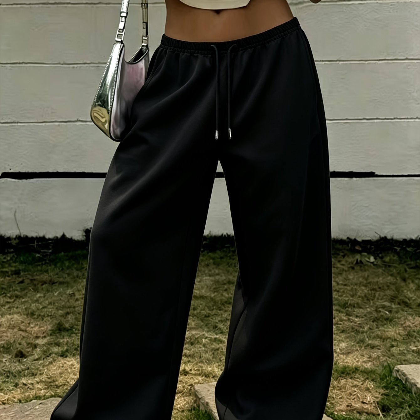 TEMU Pantalon de survêtement décontracté d'automne et d'hiver en pour femmes, couleur unie, coupe , pantalon tendance pour femmes, mode, , choix de