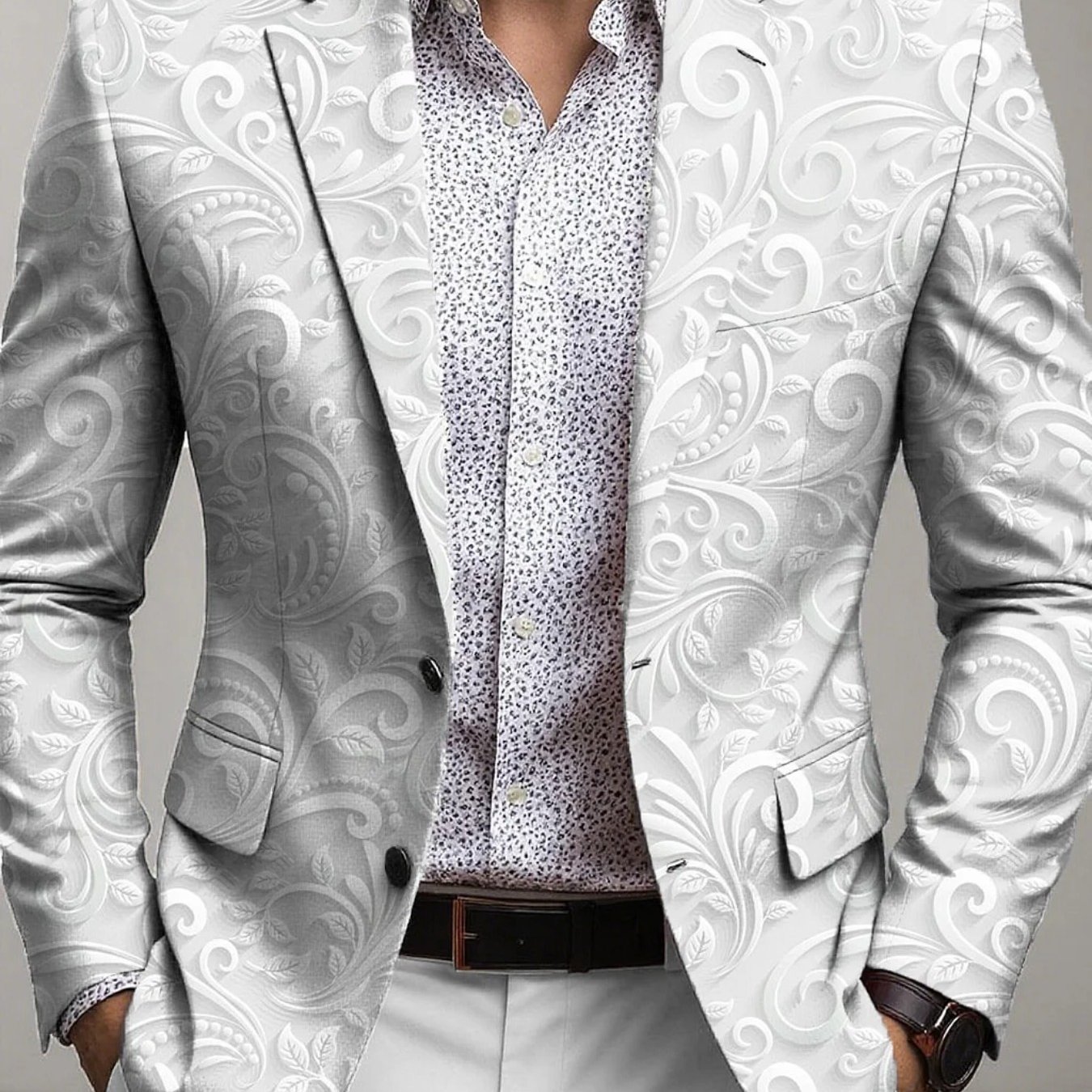 A Tailored Slim-fit Blazer, Perfect For Daily Wear And Attention-grabbing Events, Showcasing A Contemporary Suit Design Celebratory Elements, An For Style Lovers