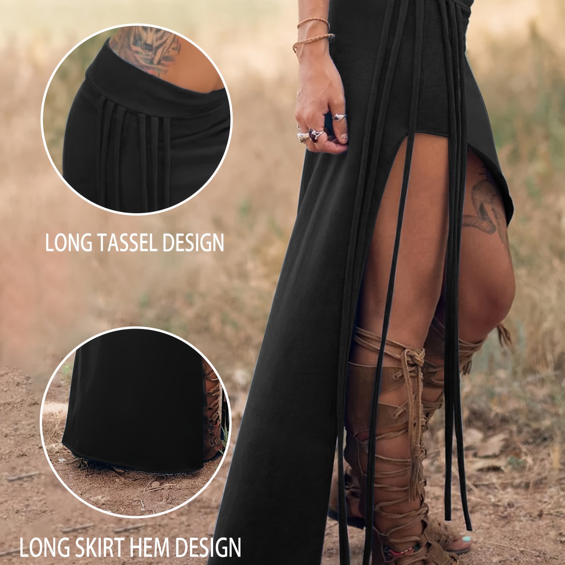 Women's Tassel Long Skirt