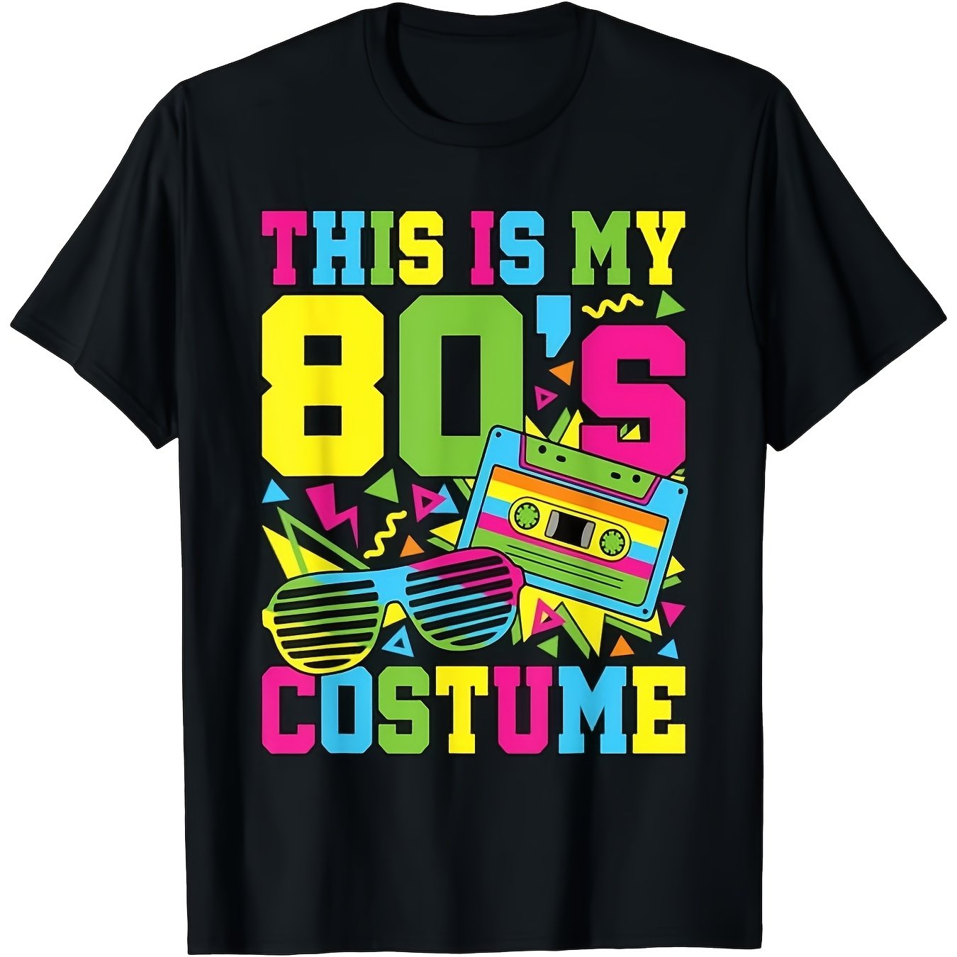 TEMU 80's Costume 1980 80s Party Outfit Men Women T Shirt-unisex Holiday Gift Casual Outing 2026 New Style T-shirt 180g