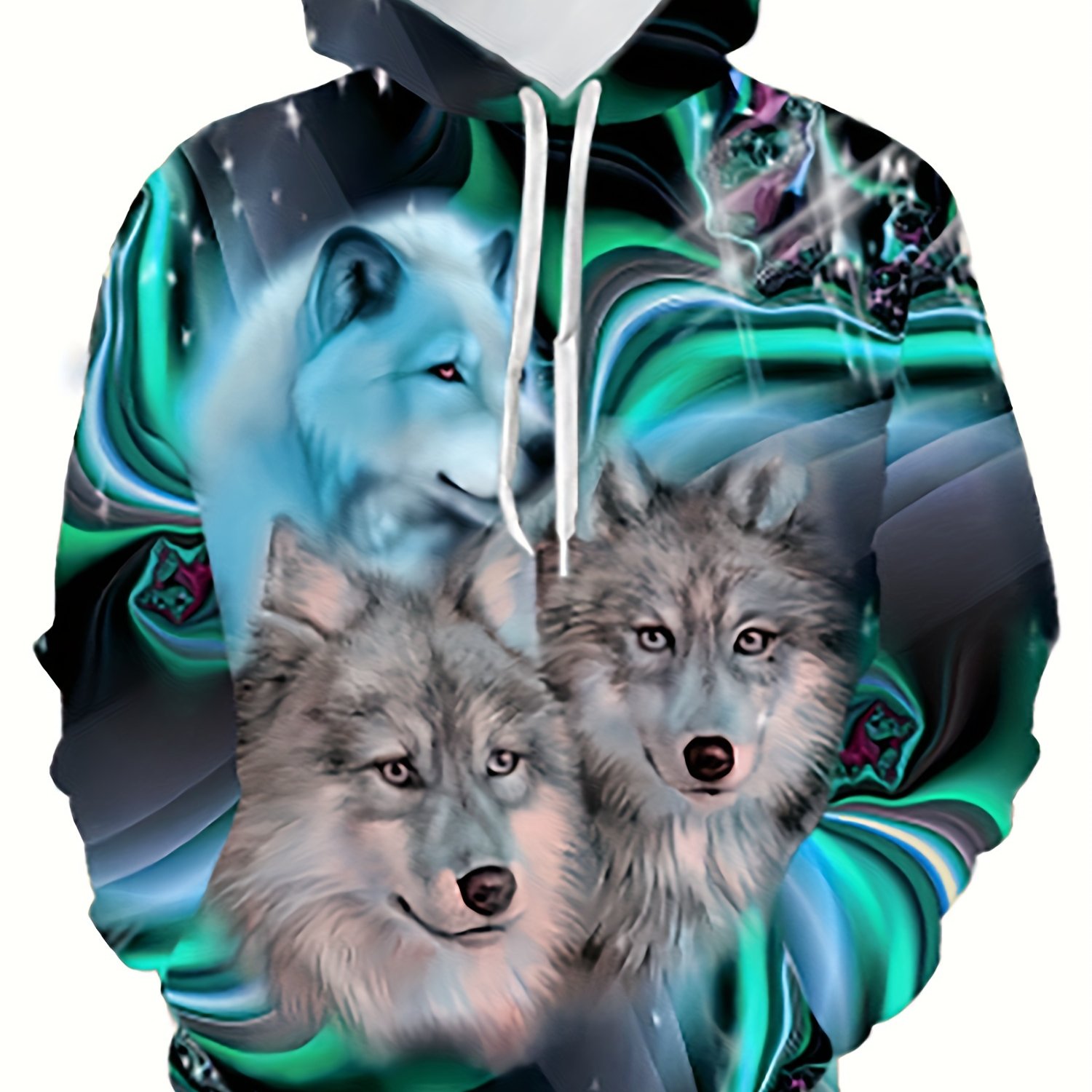 Wolf Pattern Print Hoodie Cool Hoodies Men Men s Casual Temu