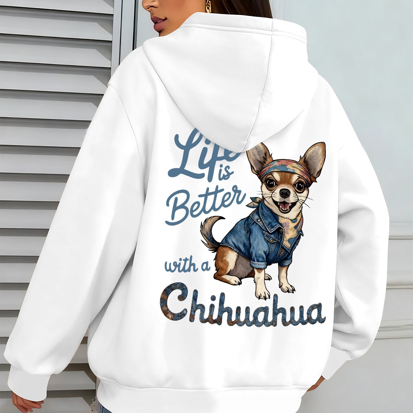 TEMU Graphic Print Hoodie, Drawstring Casual Hooded Sweatshirt For Winter & Fall, Women's Clothing