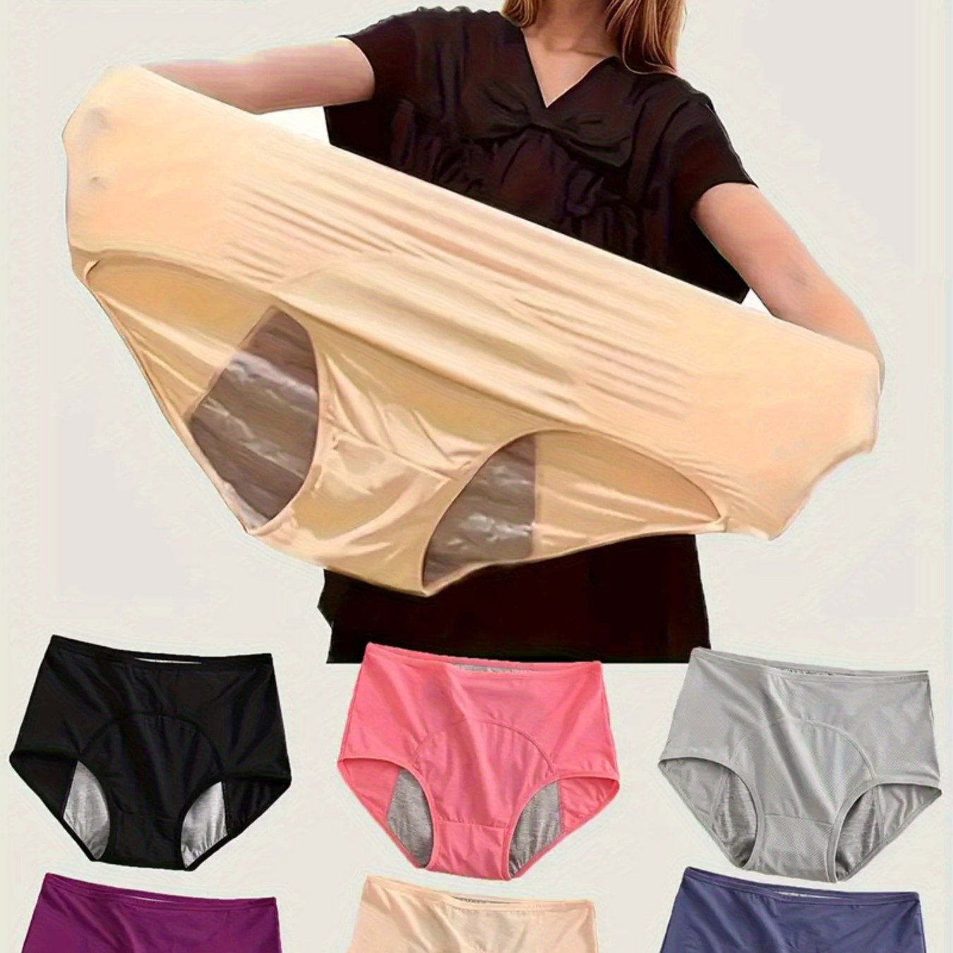 TEMU Plus-size Women's Underwear 6pcs, Soft, Comfortable, Breathable Material, High Elastic Support, Suitable For Pregnant Women - Tuvuye