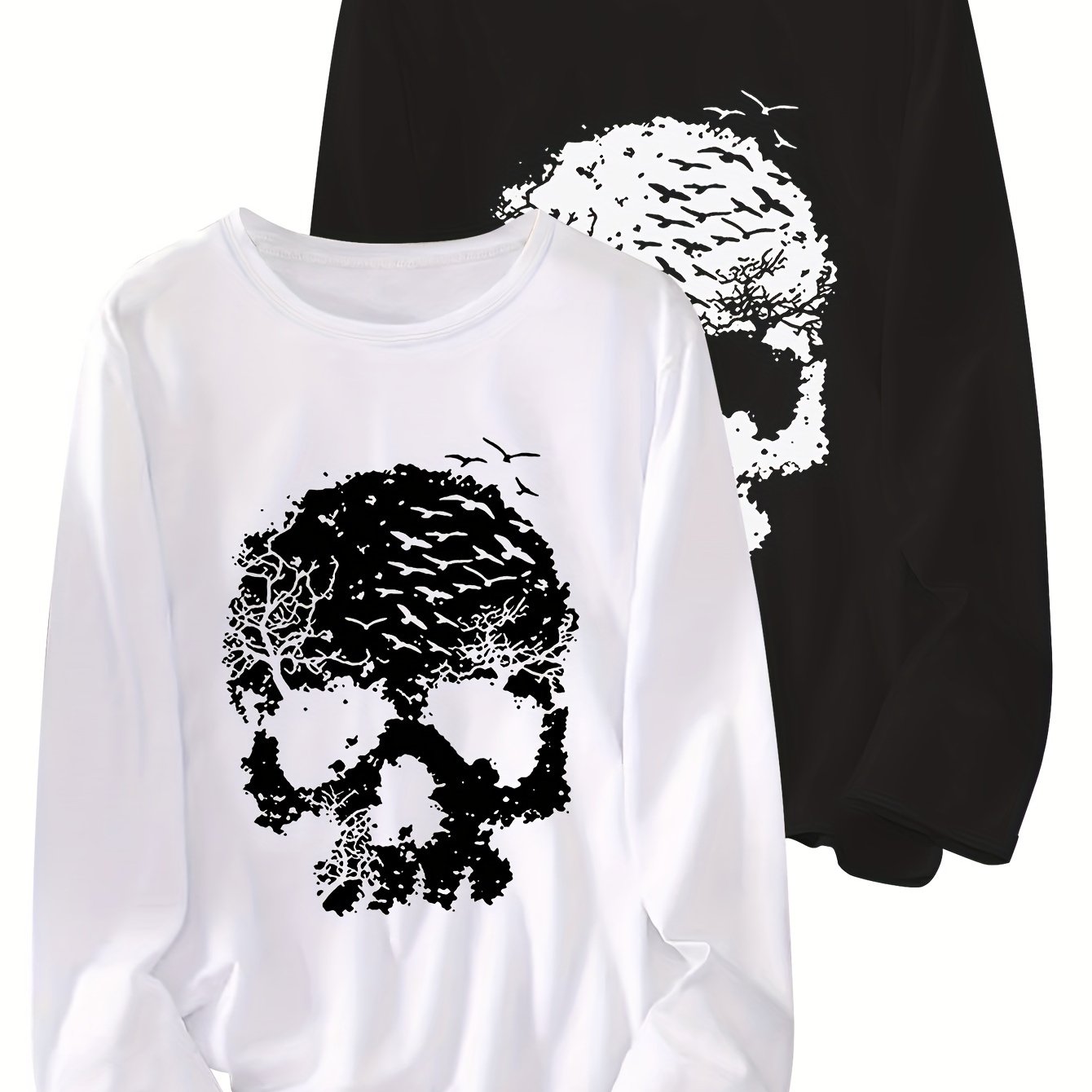 TEMU Long-sleeved T-shirt Set With A Print For Autumn And Winter