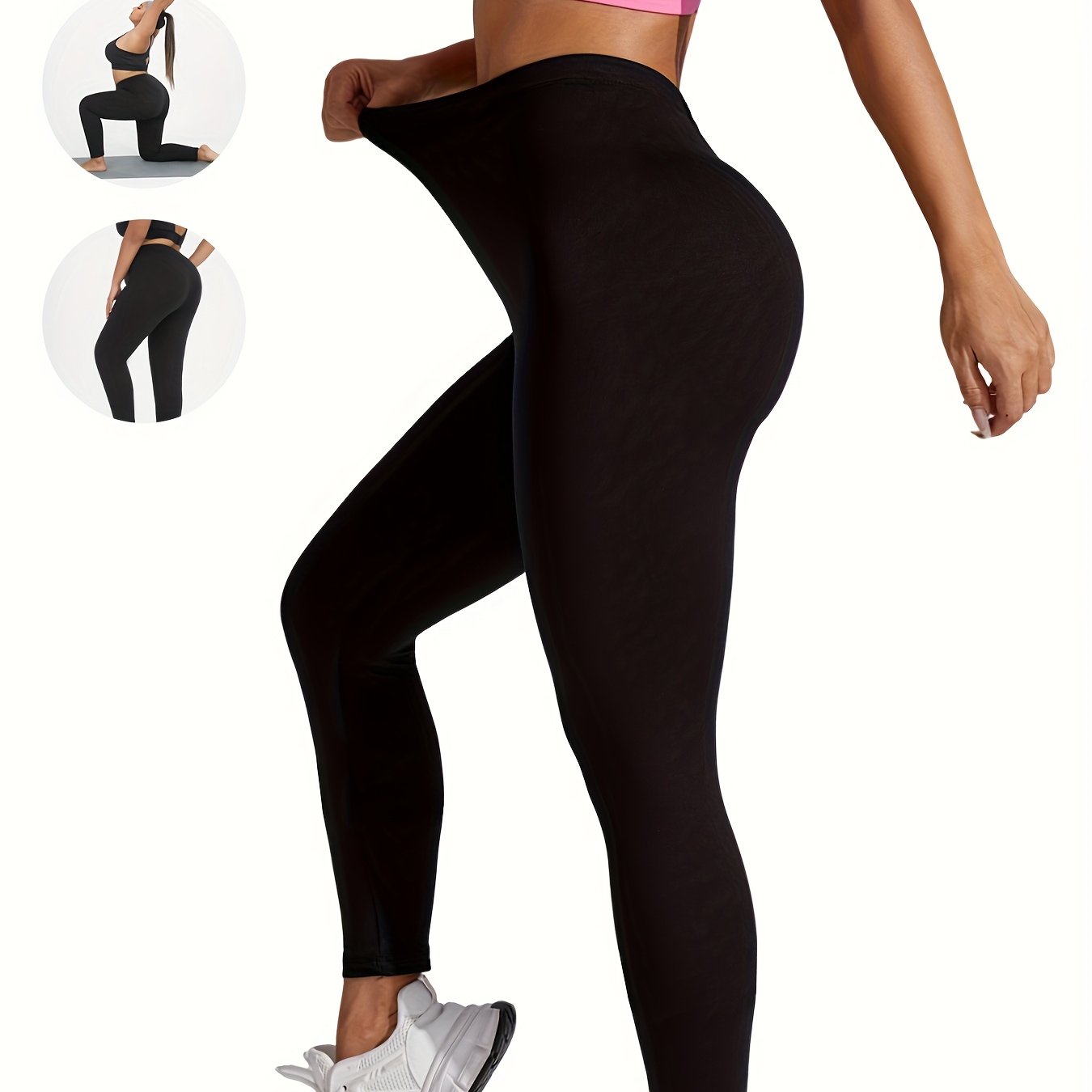 Image of Plus Size Super Leggings For Women, No See Through Workout Running Yoga Athletic Leggings