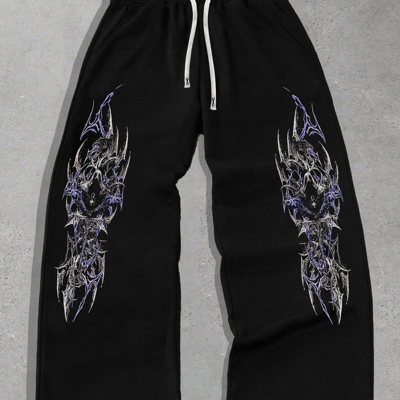 TEMU Men's Loose-fitting Gothic Dark Style Outdoor Casual Sports Pants, A Top For Campus Fashion Pairing