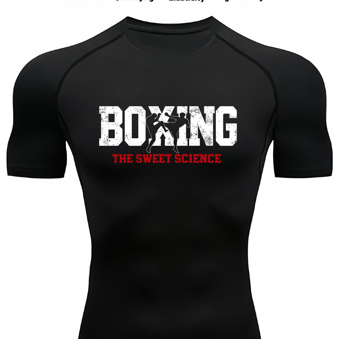 TEMU T-shirt - Boxing Style Athletic Design, Stretch Fabric Suitable For Boxing, Running, Weightlifting - Training Shirt - For And Combat Sports,