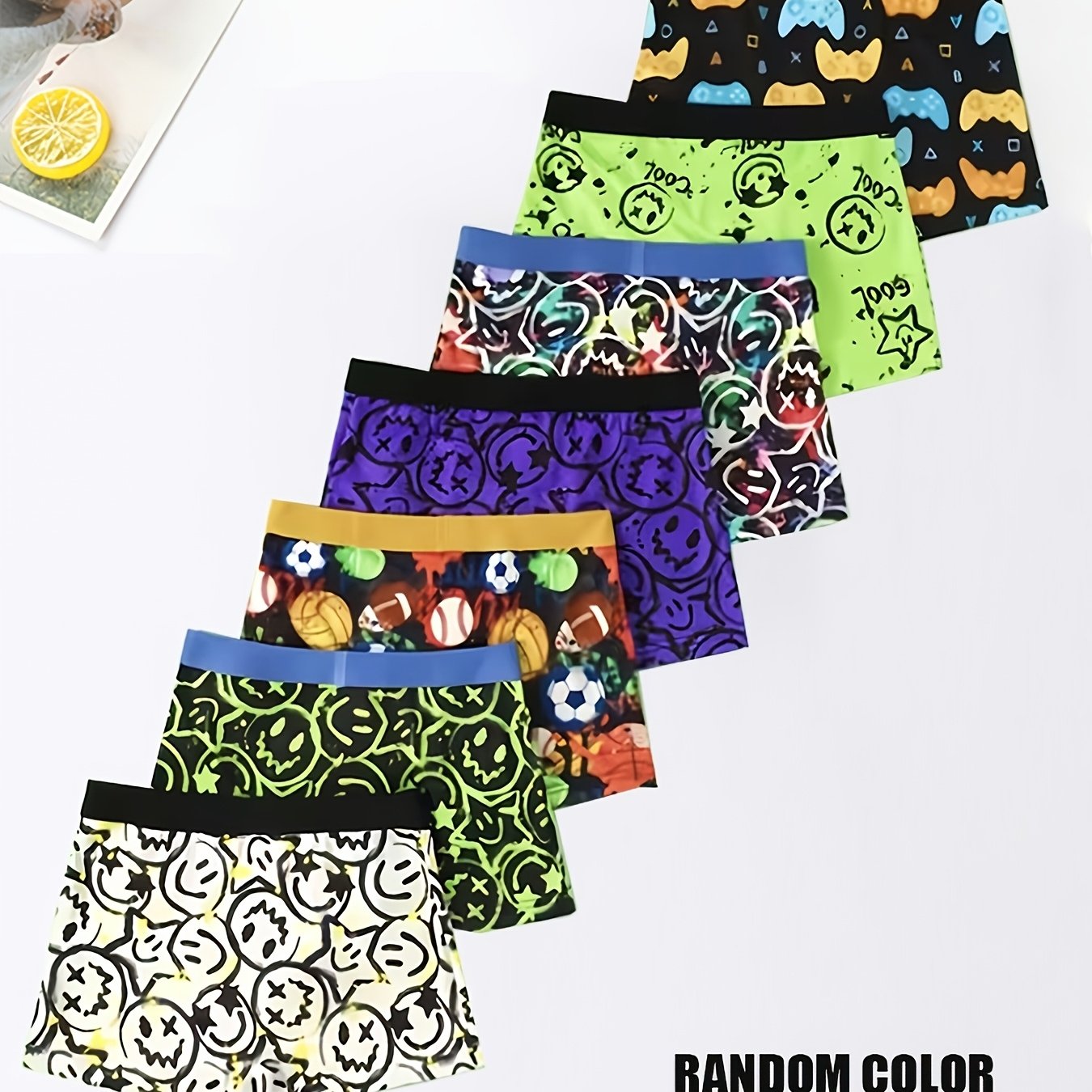 E-shop Zufällige 5 Stück Jungen Boxershorts - Fußball, Sport & Videospiel Druck Unterwäsche für Jungen, Reise- Freizeitboxershorts