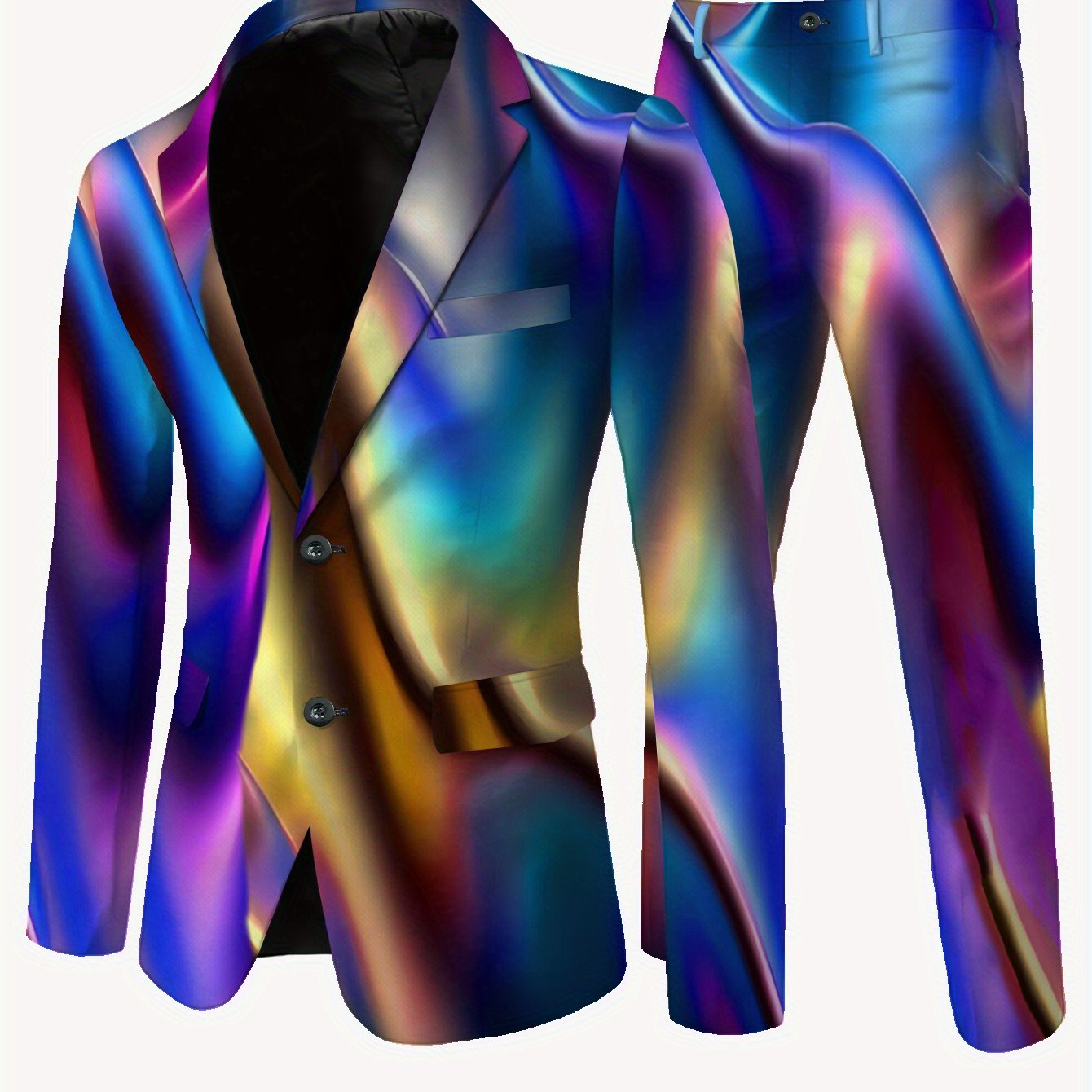 TEMU Men's Suit Set With Jacket And Trousers, Casual High-end Wrinkle-free Suit And Pants