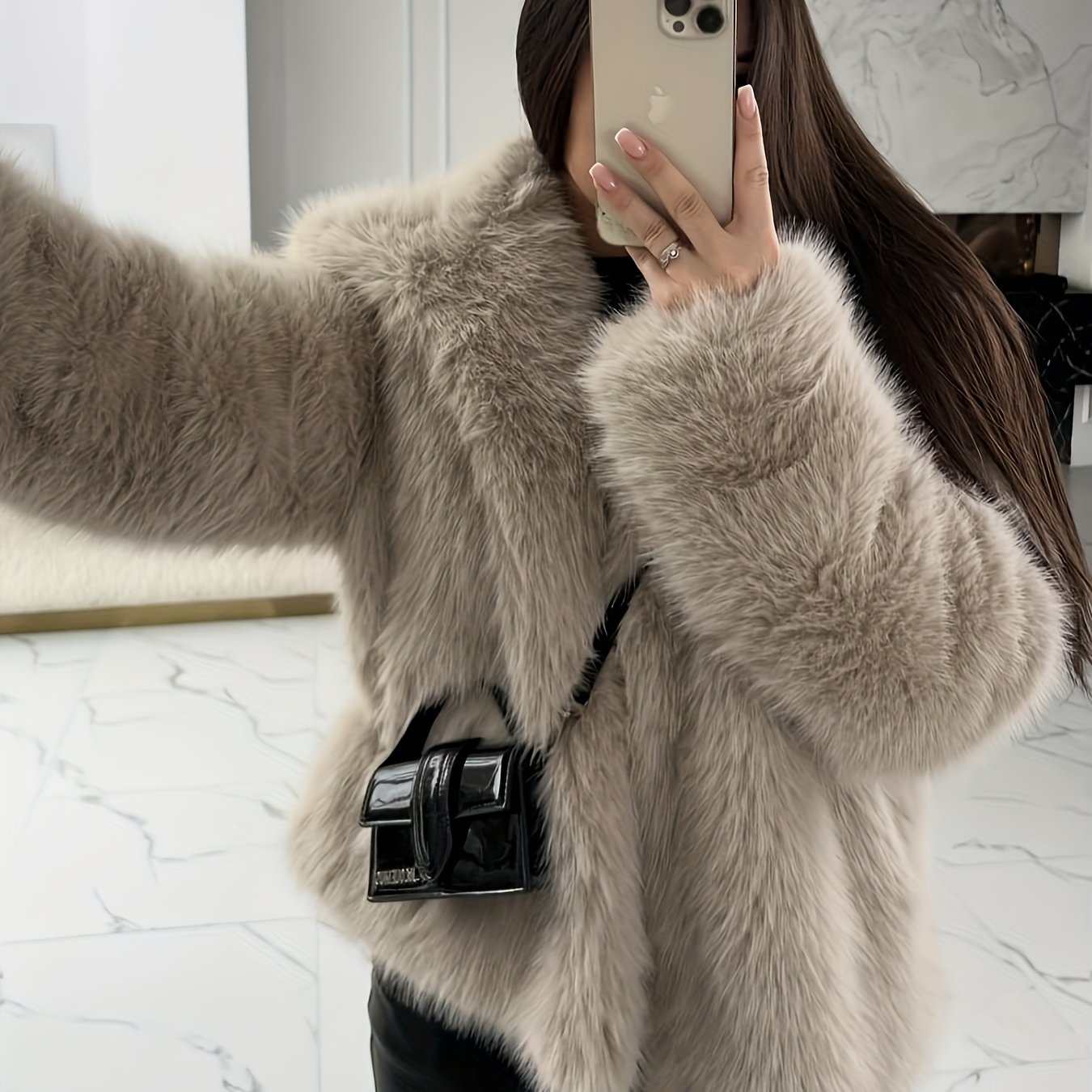 Light Luxury Women's Elegant Fashion V-neck Coat - Solid Color - Fabric Short Jacket - Stylish Outerwear