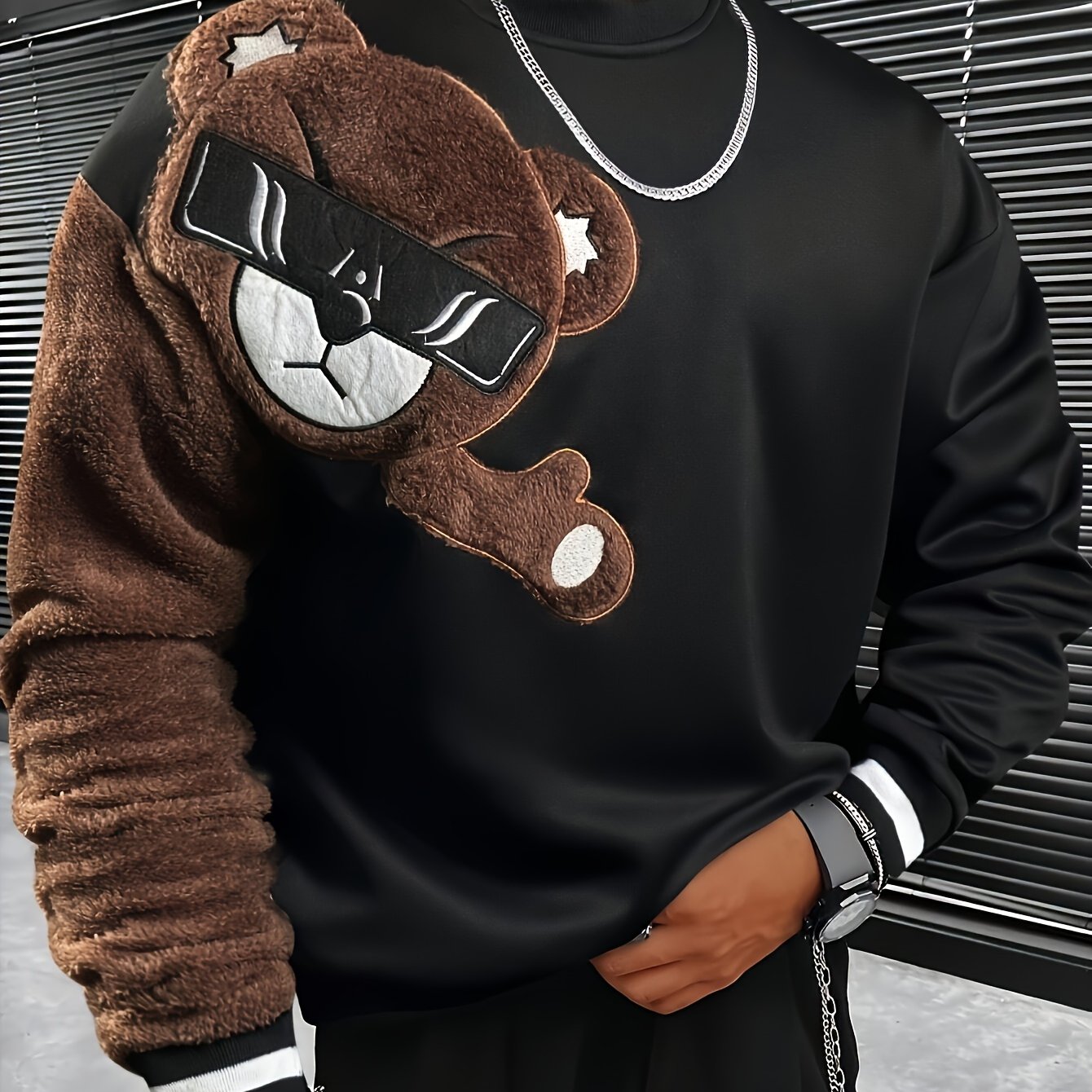 Image of Men's Long Sleeve Crew Neck Sweatshirt, New Autumn/winter Style, , Casual Loose