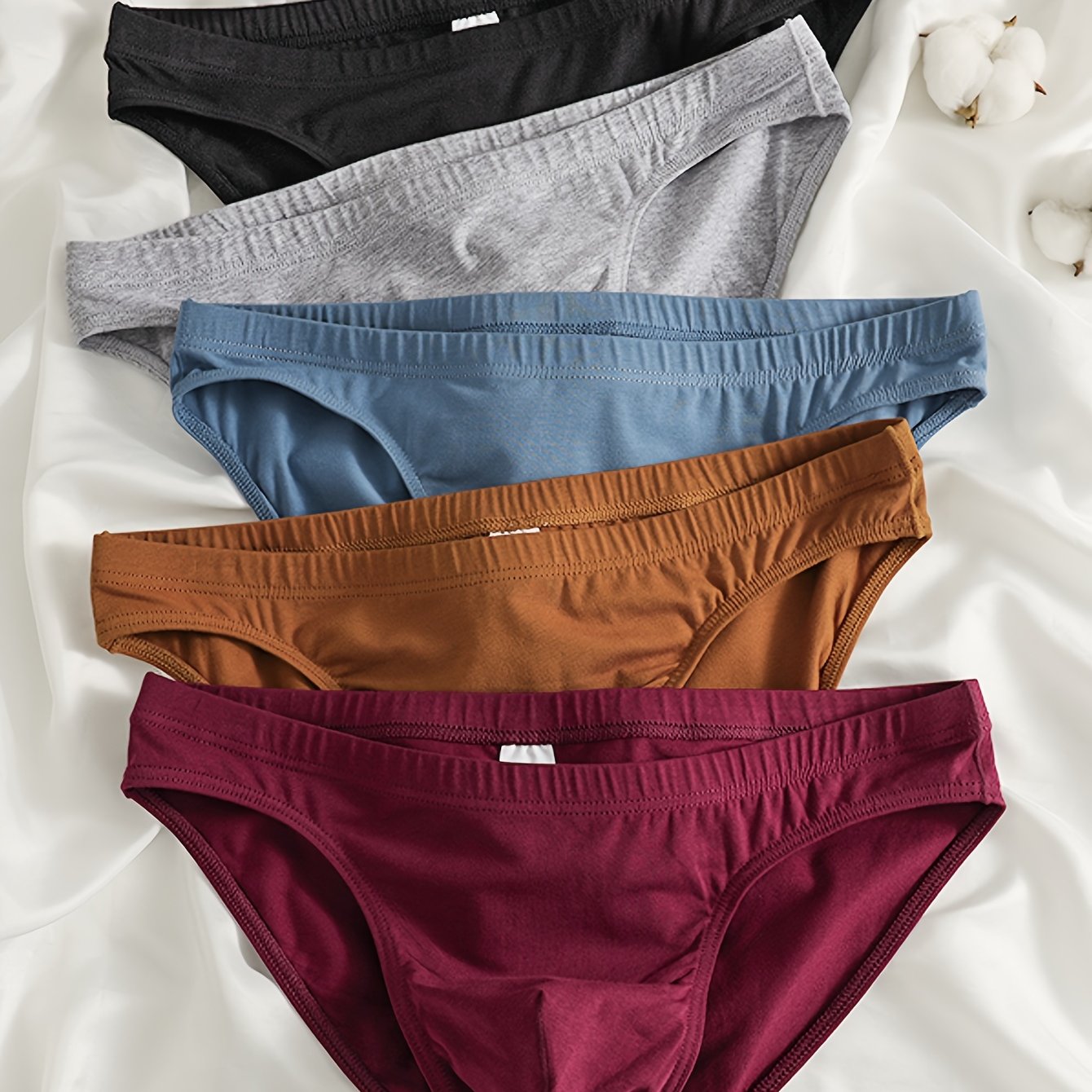 5pcs Longjiang Men's Underwear Cotton Briefs Breathable Comfortable Slim Men's Underwear