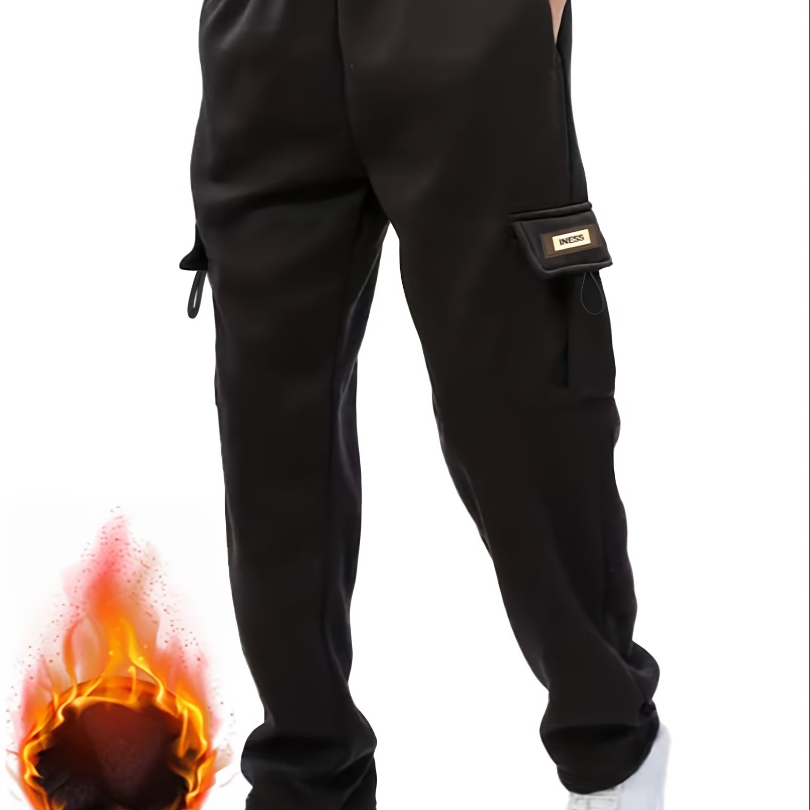 Boys' Casual Multi-pocket Cargo Pants, Running Long Trousers, Fleece Sweatpants, Multi-pocket Running Pants, Casual Elastic Waist Trousers, Suitable For Outdoor Activities, Gift Present