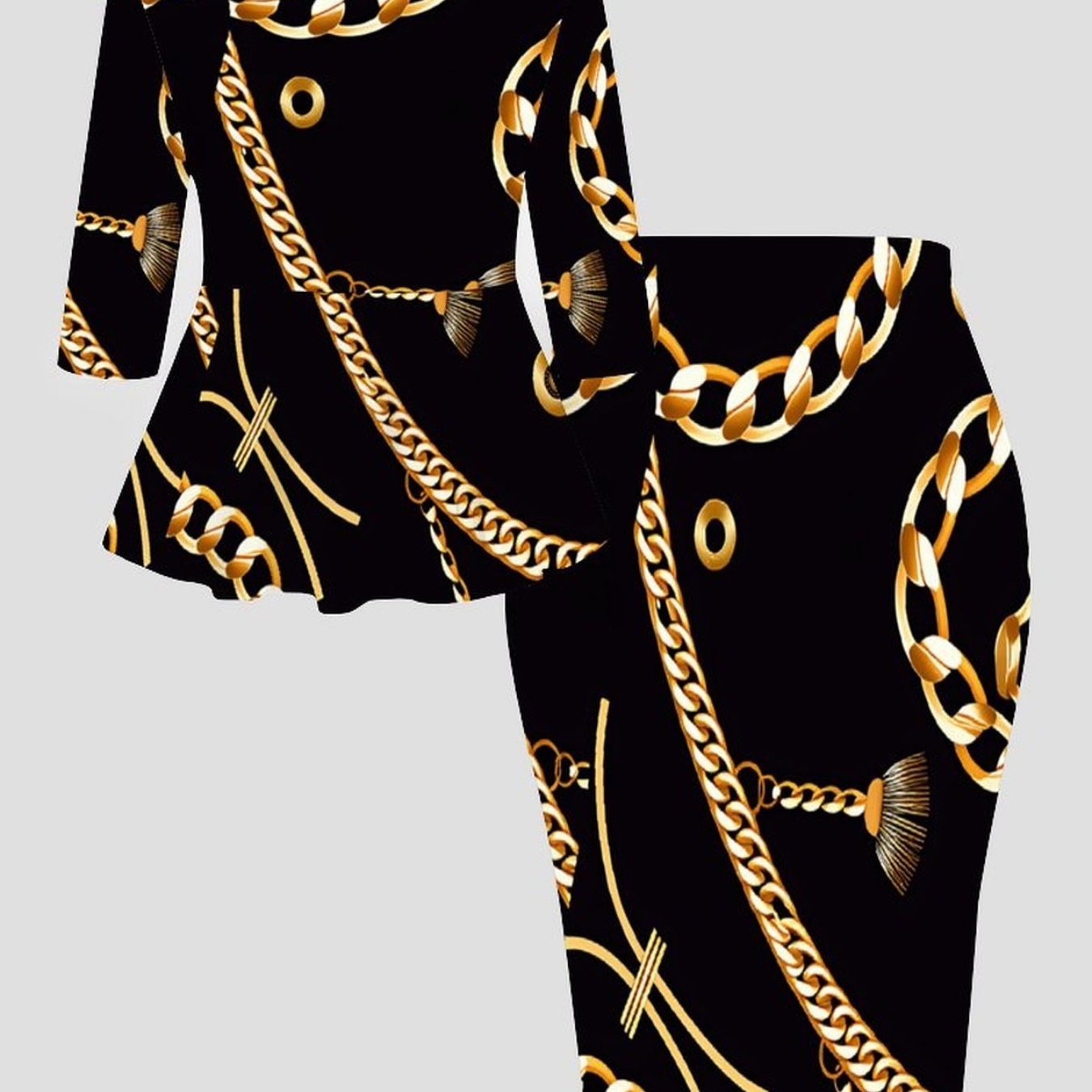 Women's Fashionable And Elegant -sleeve And Hip-hugging Skirt Set, A Two-piece Set Of Top And Skirt, Elegant And , Easy And
