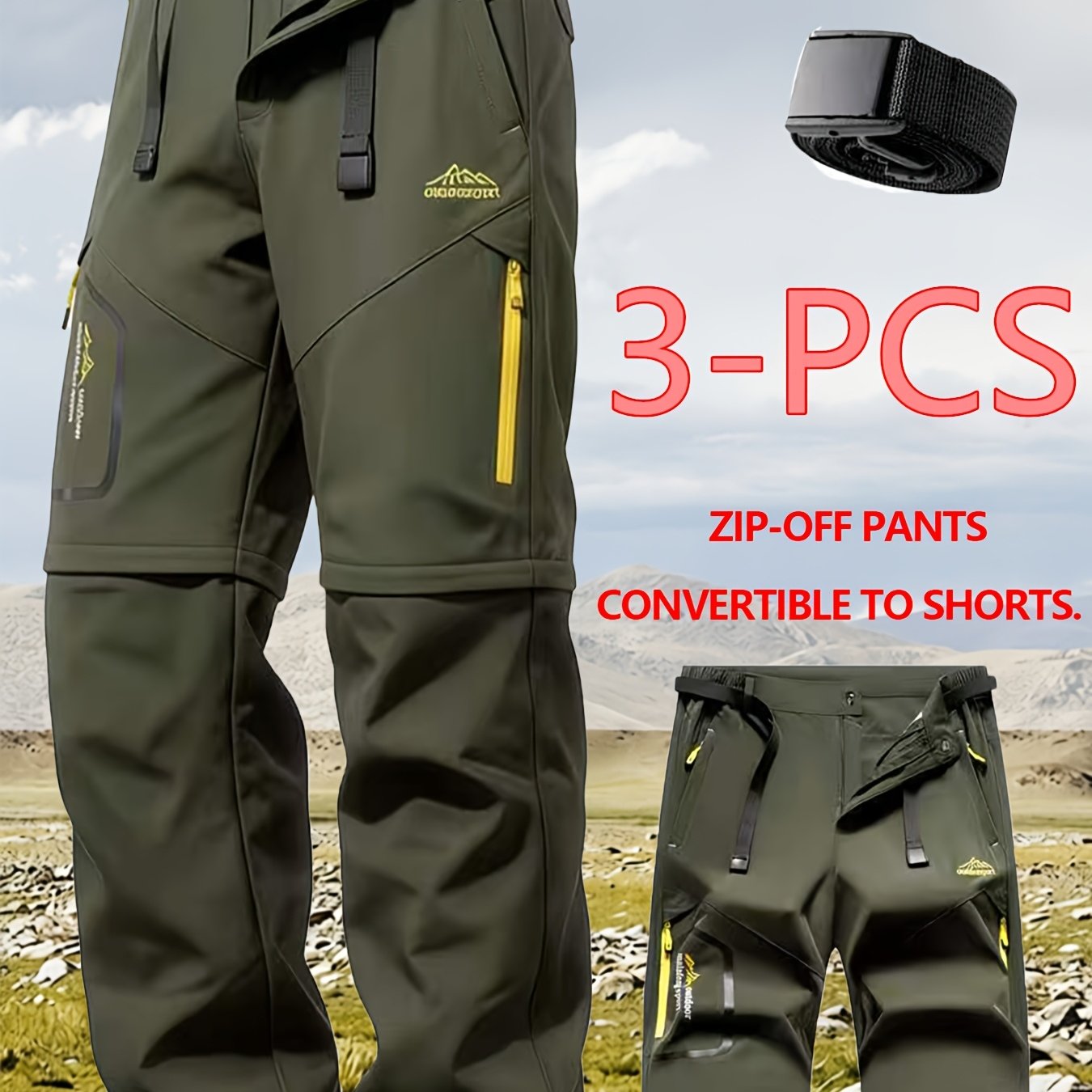 TEMU 3pcs Outdoor Lightweight Quick-dry Pants For Men And Women, Thin Spring/summer/autumn Hiking Pants, Trekking, Fishing, Sports Quick-dry Long