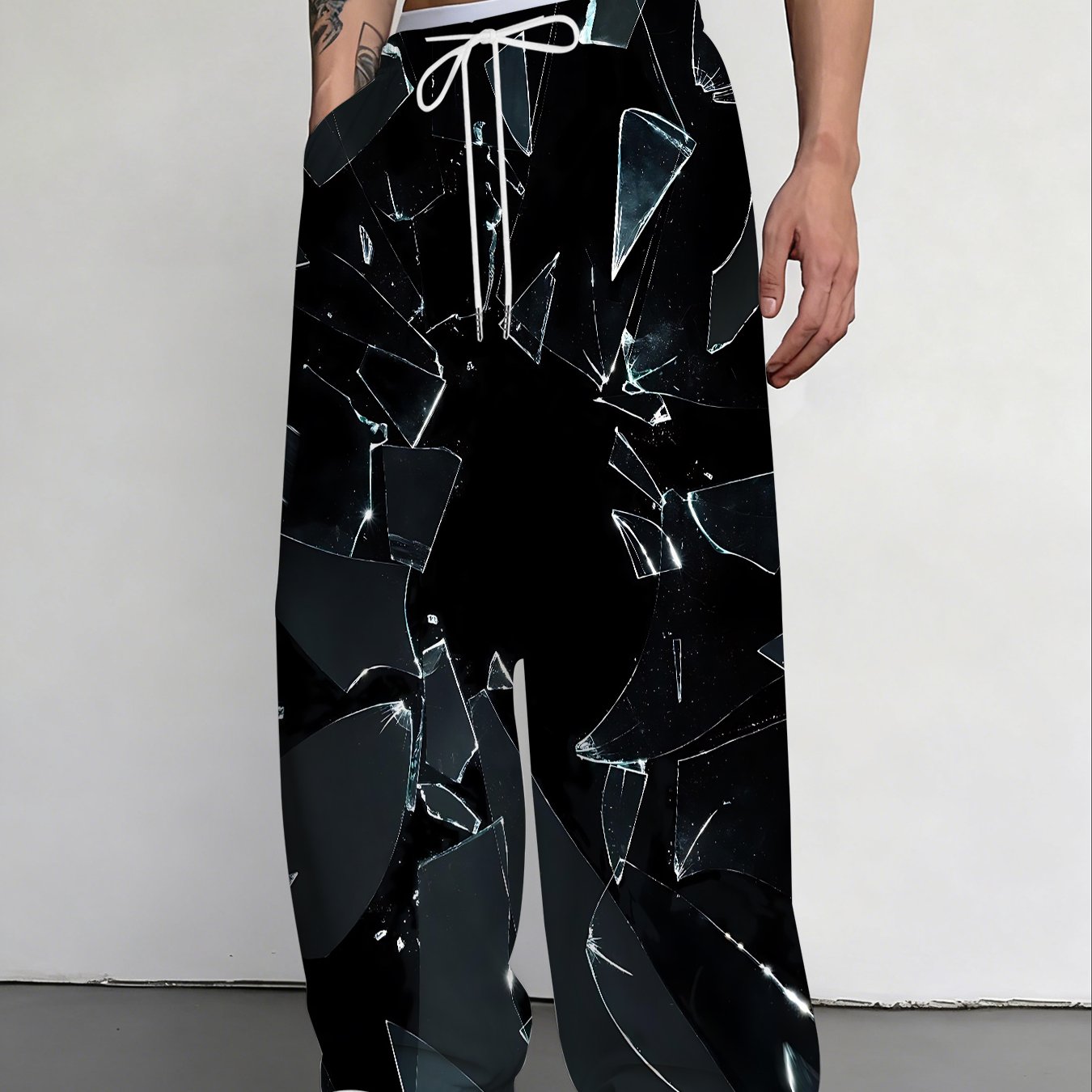TEMU Fashionable Men's Pants - Loose Straight-cut Couple Pants With A , Trendy In Europe And America, Perfect For Casual Wear