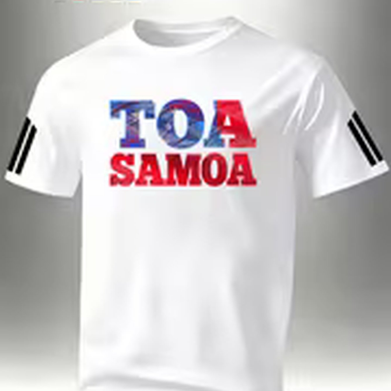 TEMU Men's Casual Sports T-shirt, Fashionable "toa Samoa Samoa Polynesian Tribal Text" Sleeve 2-stripe Print Design Short Sleeve, Samoan , Polynesian