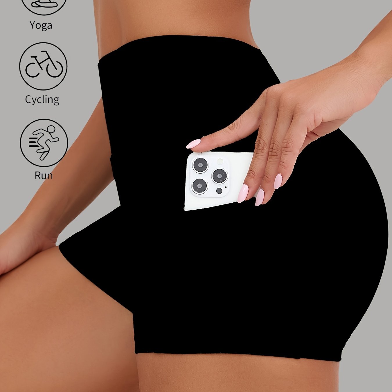 Image of Tailored For East, Spring And Summer Shorts Feature A Waist-cinching Design, Perfect For Casual Wear, With Pockets And Suitable For Yoga