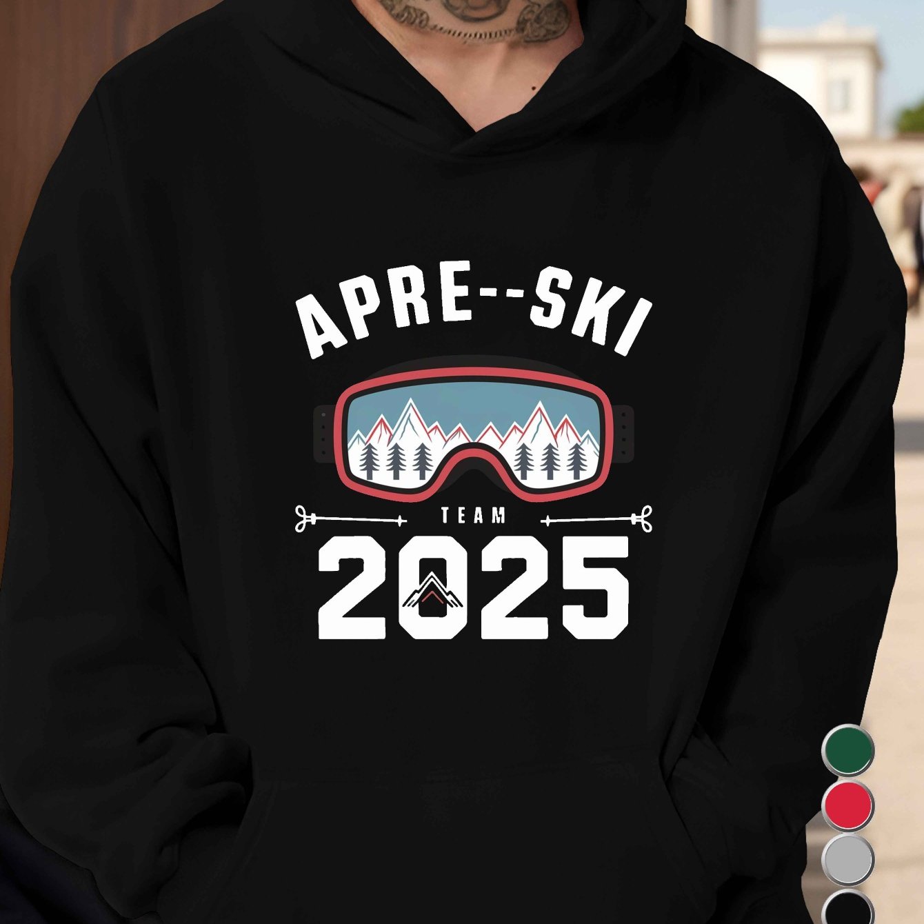 TEMU After Ski Apr S Ski With Ski Goggles 250g Men's Casual Hoodies