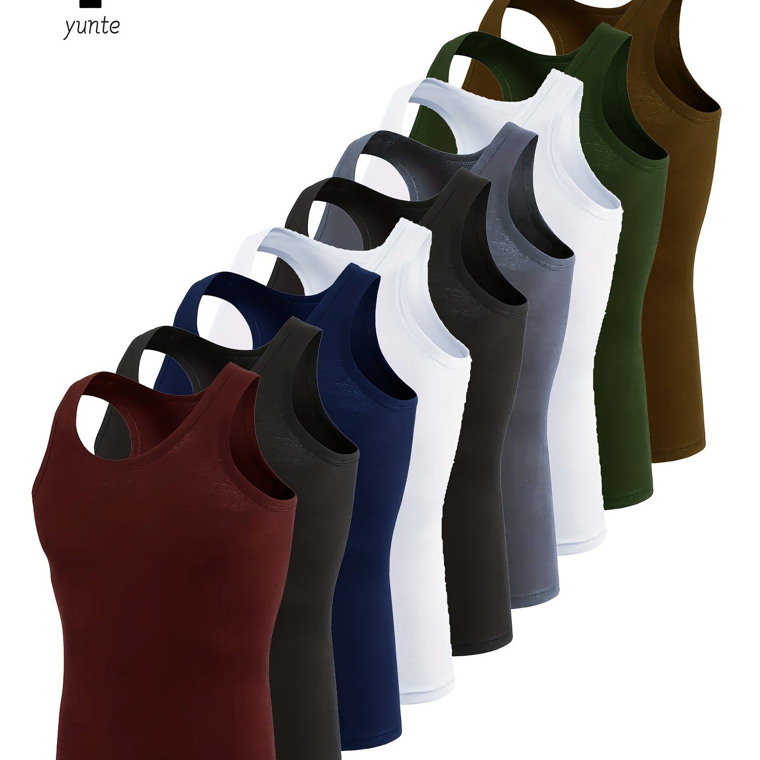 E-shop 9-teiliges Westen-Set in zufälligen Farben, Burgunderrot Schwarz Marineblau Weiß Schwarz Grau Weiß Armee-Grün Khaki, modisches, atmungsaktives,