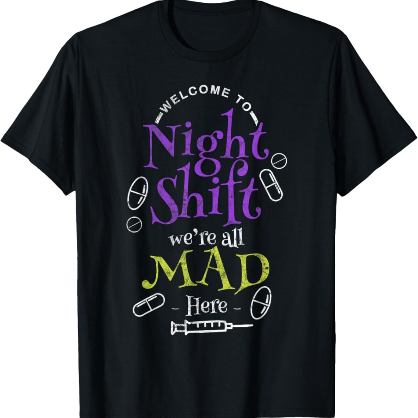 TEMU Nurse Graphic Tee - Comfortable Cotton, Crew Neck, Short Sleeve - Casual & Outdoor Activities