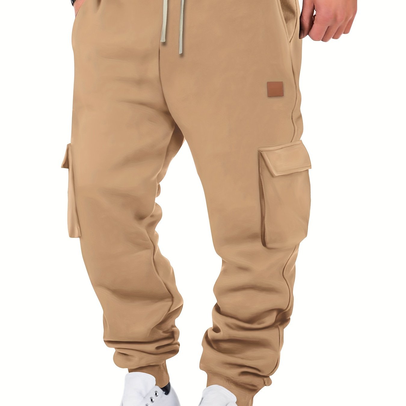 TEMU 's Winter Work Fitness Loose Overalls, Outdoor Leisure Sports Fleece-lined Sweatpants