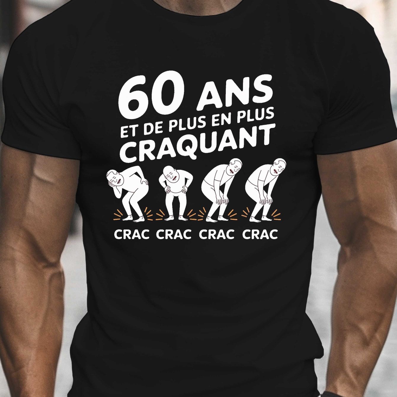 TEMU T-shirt pour homme avec imprimé de dessin français humoristique, col rond et manches courtes, parfait pour un look décontracté d'été