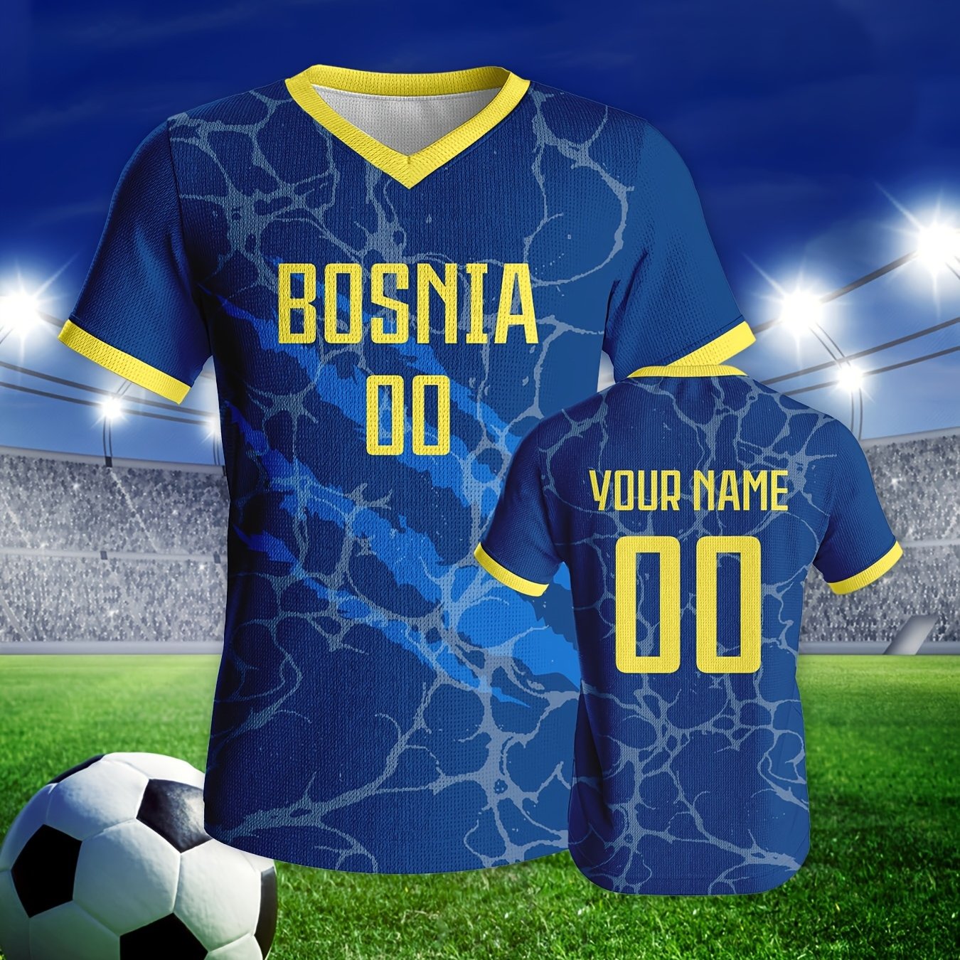 TEMU Men's Custom Soccer Jersey With Name & Number Printing - Breathable Short-sleeve Training Shirt Suitable For Teams, Clubs, Gifts For,, Husband -