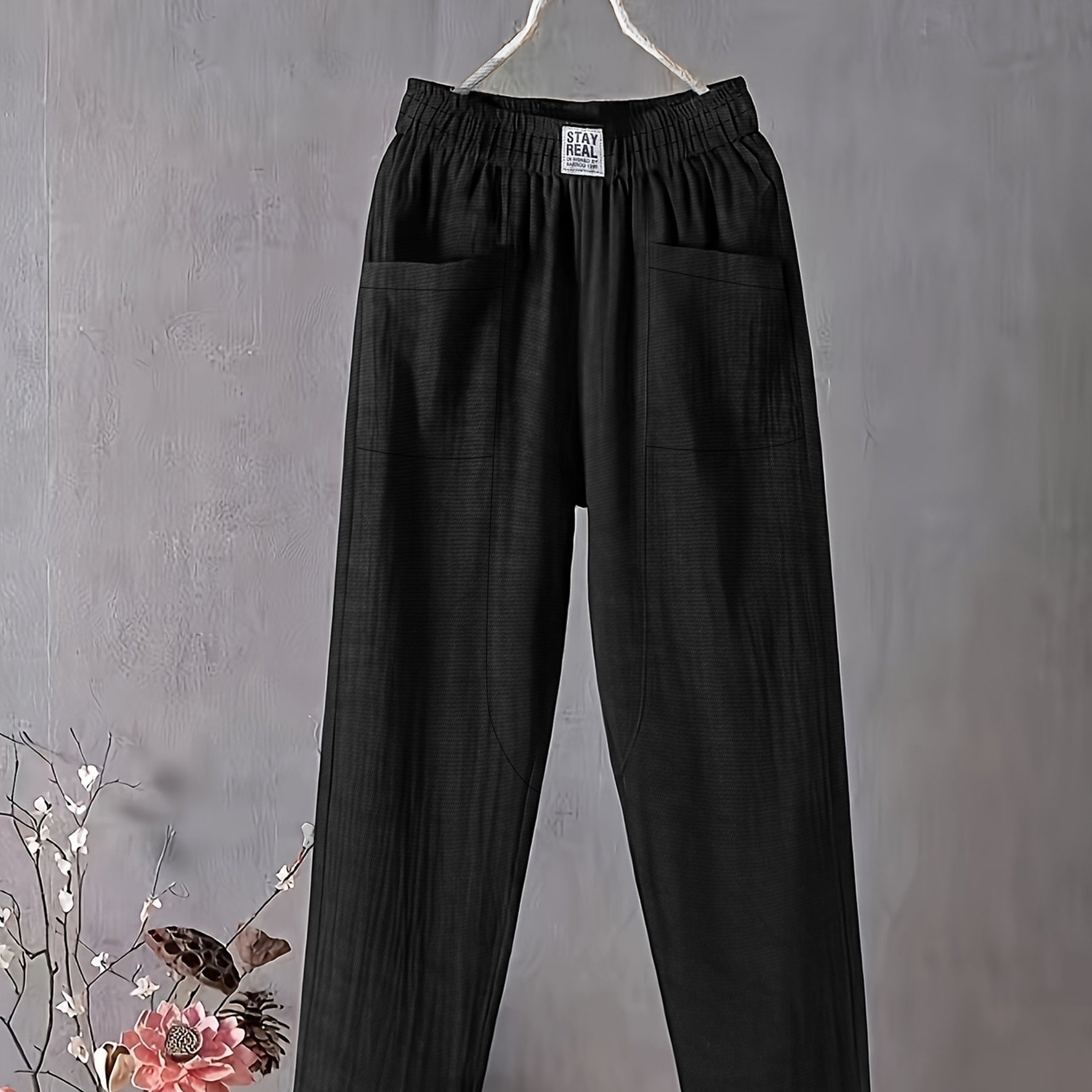 TEMU Taglie Forti, Pantaloni a Larga e Svasata a Vita con Elastico in Vita per Donna, Pantaloni /Estate Sottili a da 9 Pollici, Pantaloni Casual